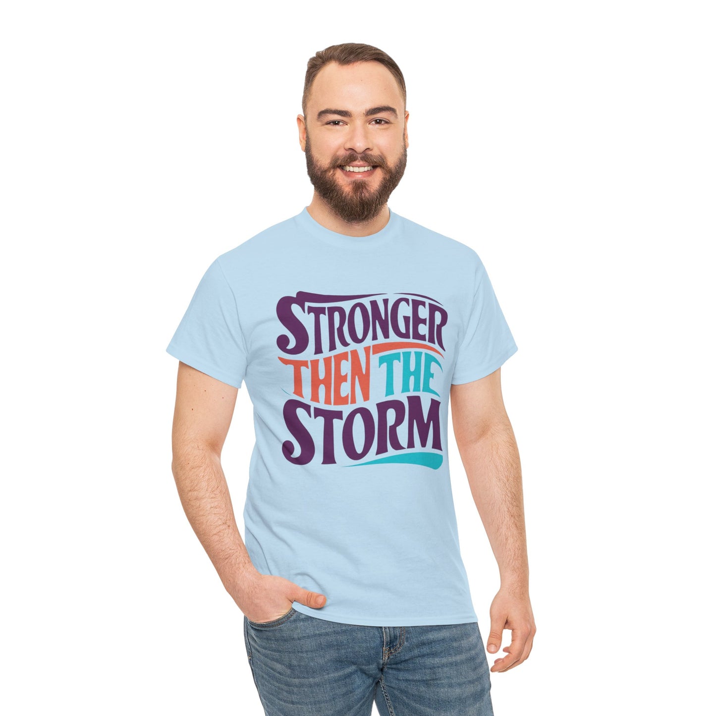 Stronger Then  Printed T Shirt with Hearts