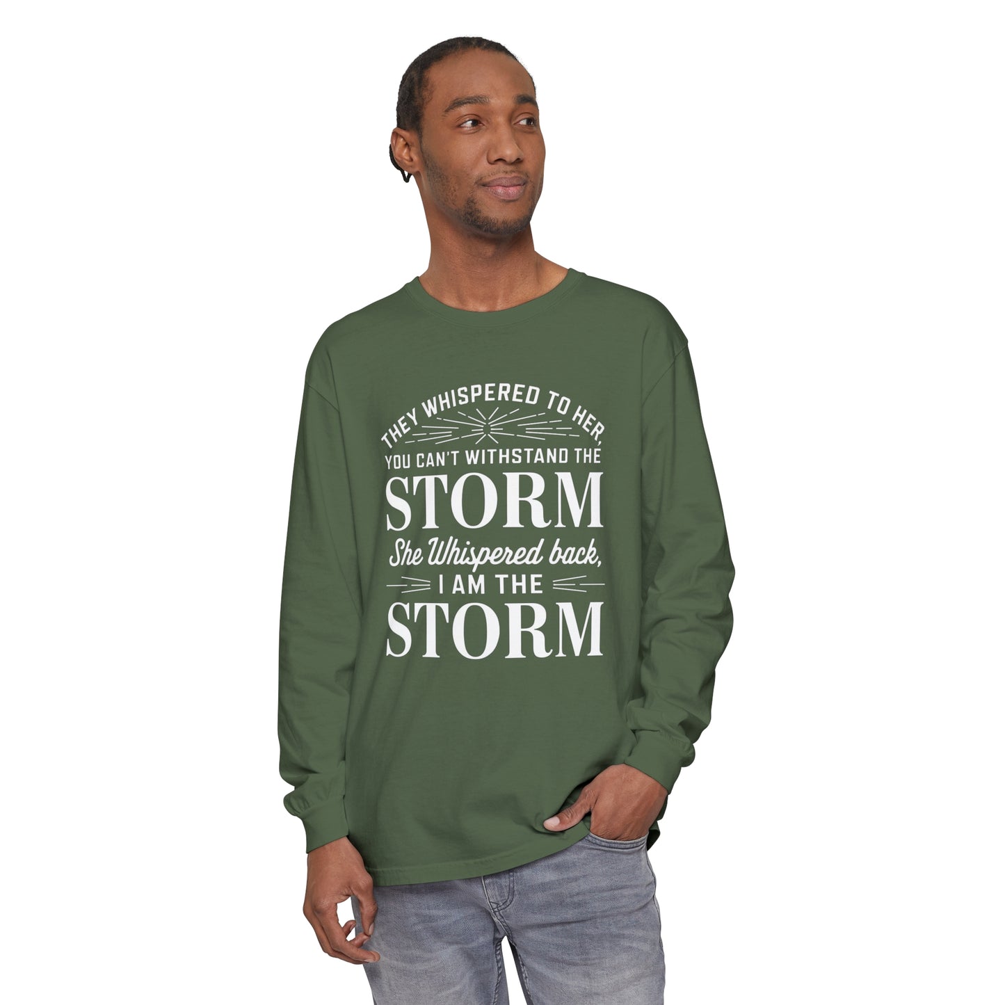 They Whispered Women Garment-dyed Long Sleeve T-Shirt