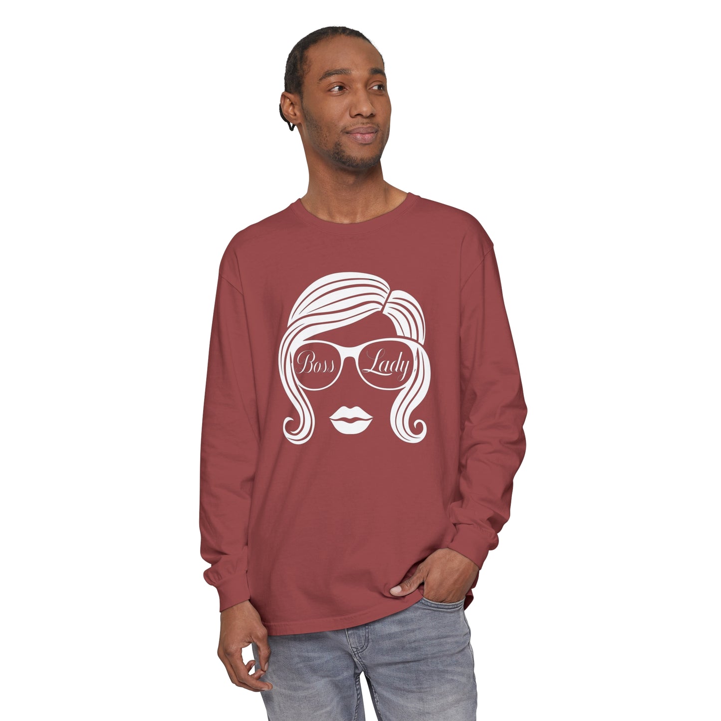 Boss Lady Women Garment-dyed Long Sleeve T-Shirt
