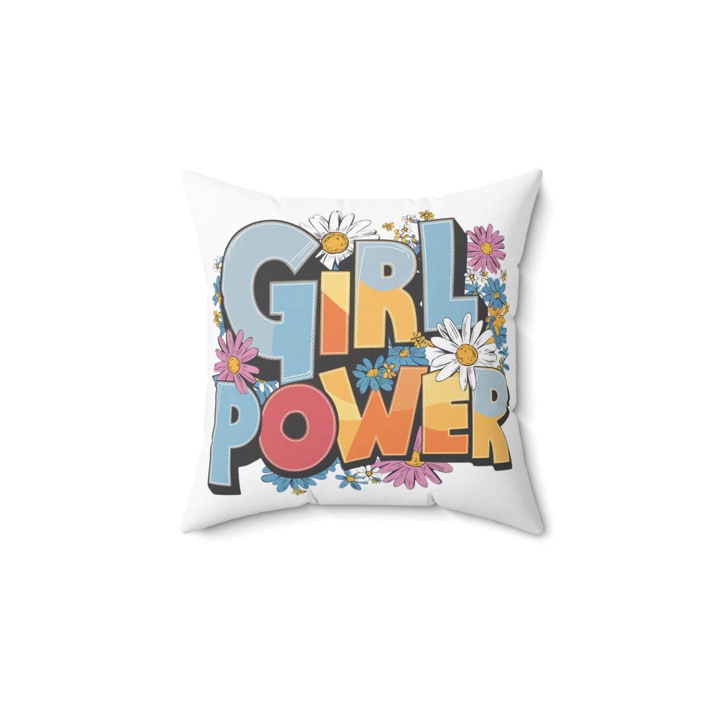 Girl Power Spun Polyester Square Pillow