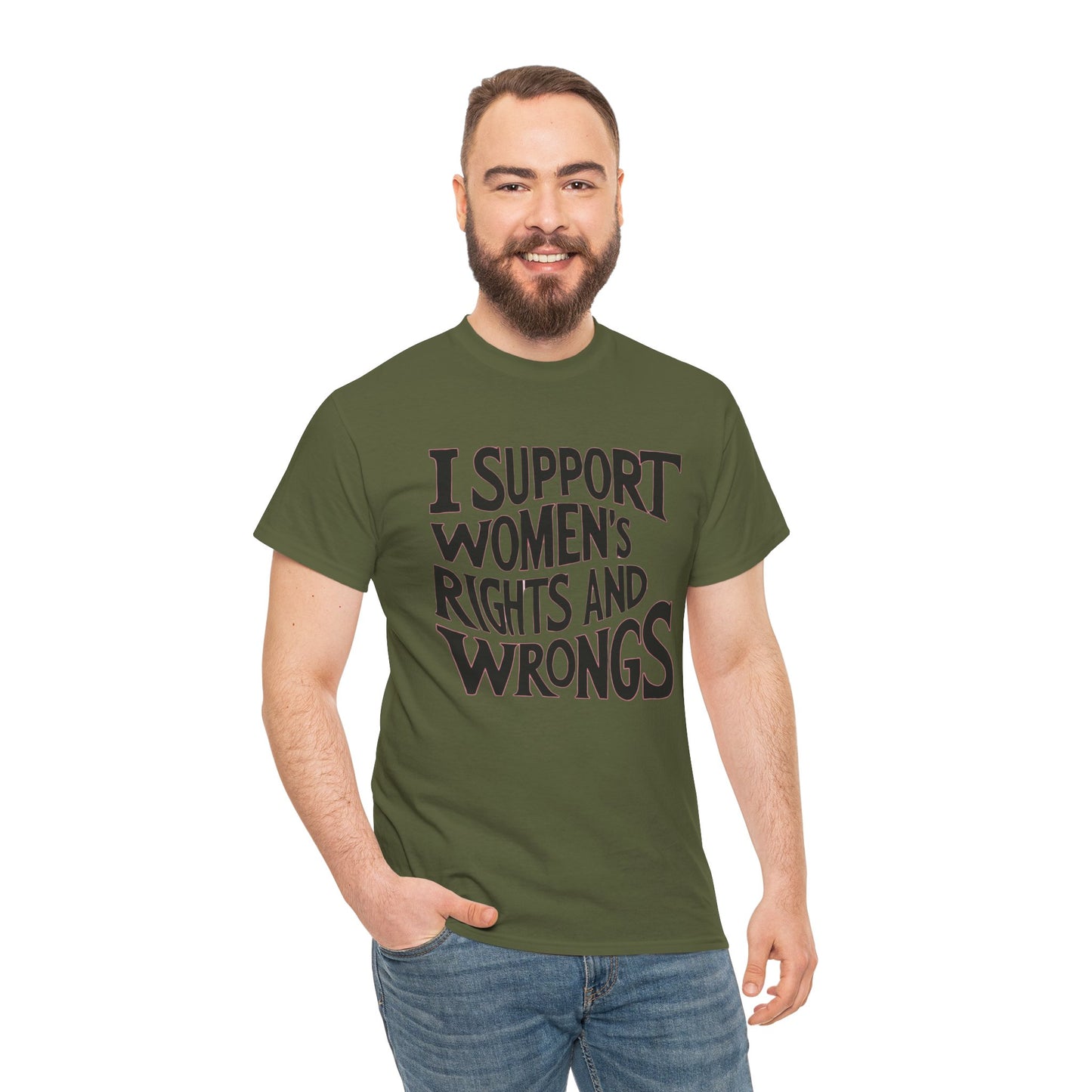 I Support Printed T Shirt with Hearts