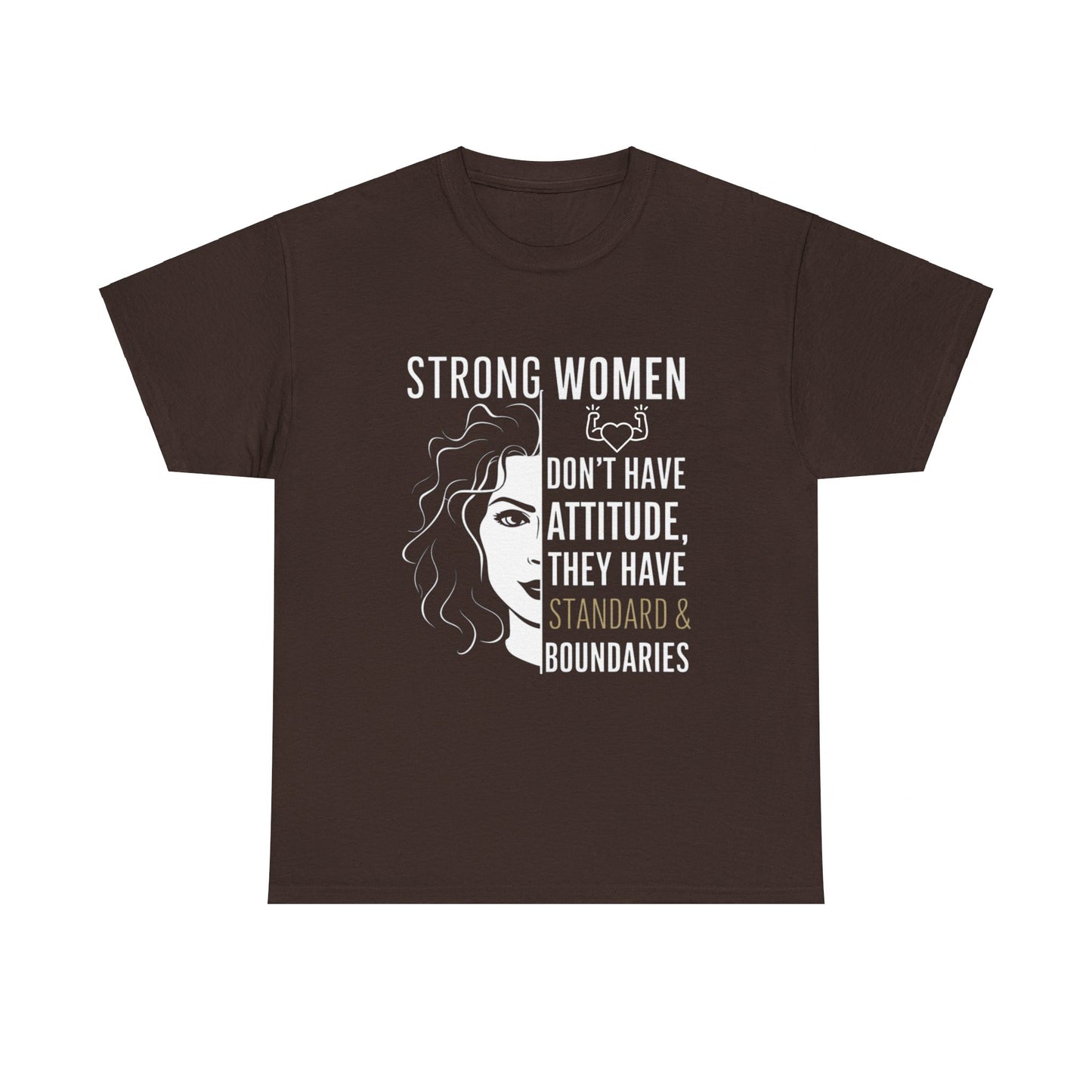 Strong Women Printed T Shirt with Hearts