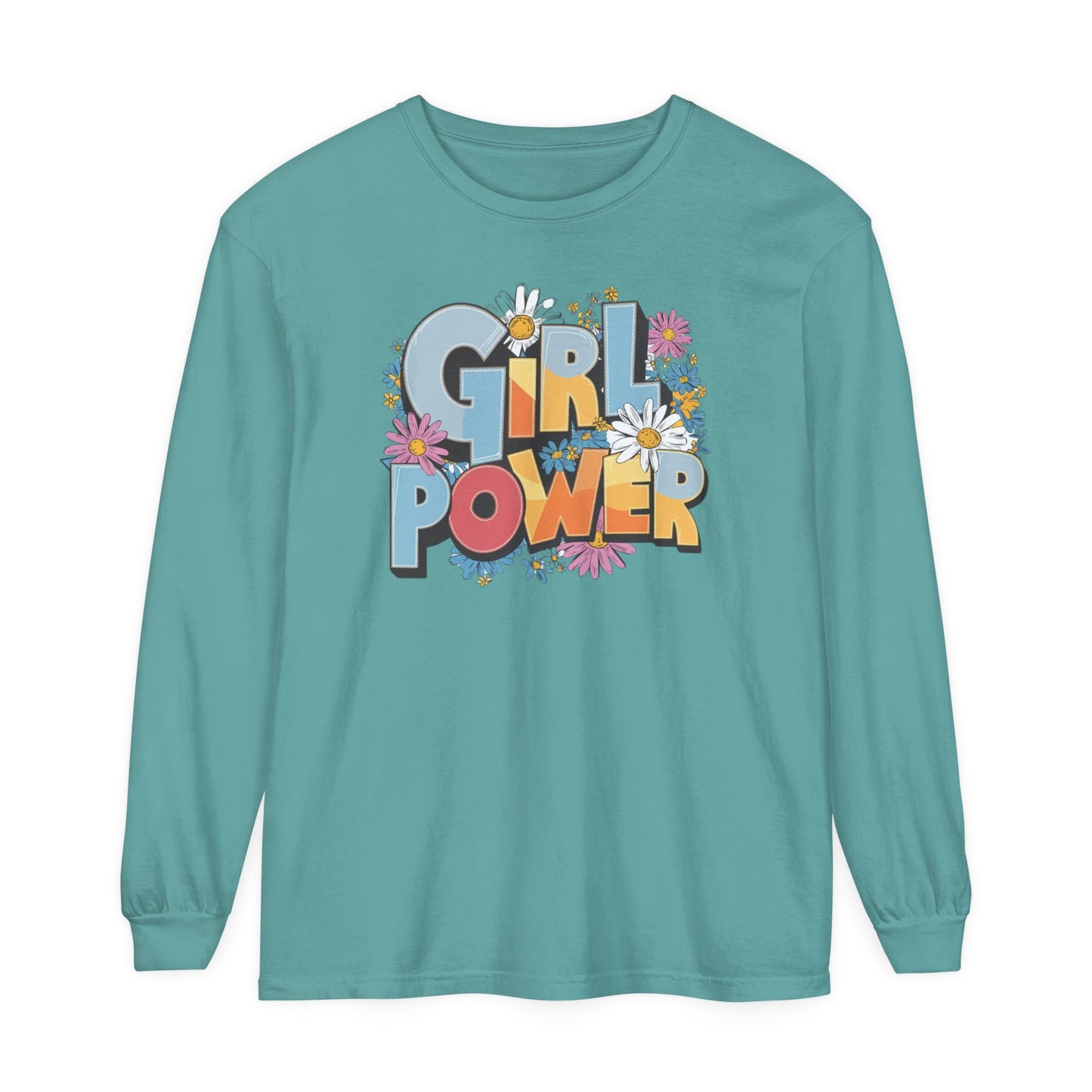 Girl Power Women Garment-dyed Long Sleeve T-Shirt