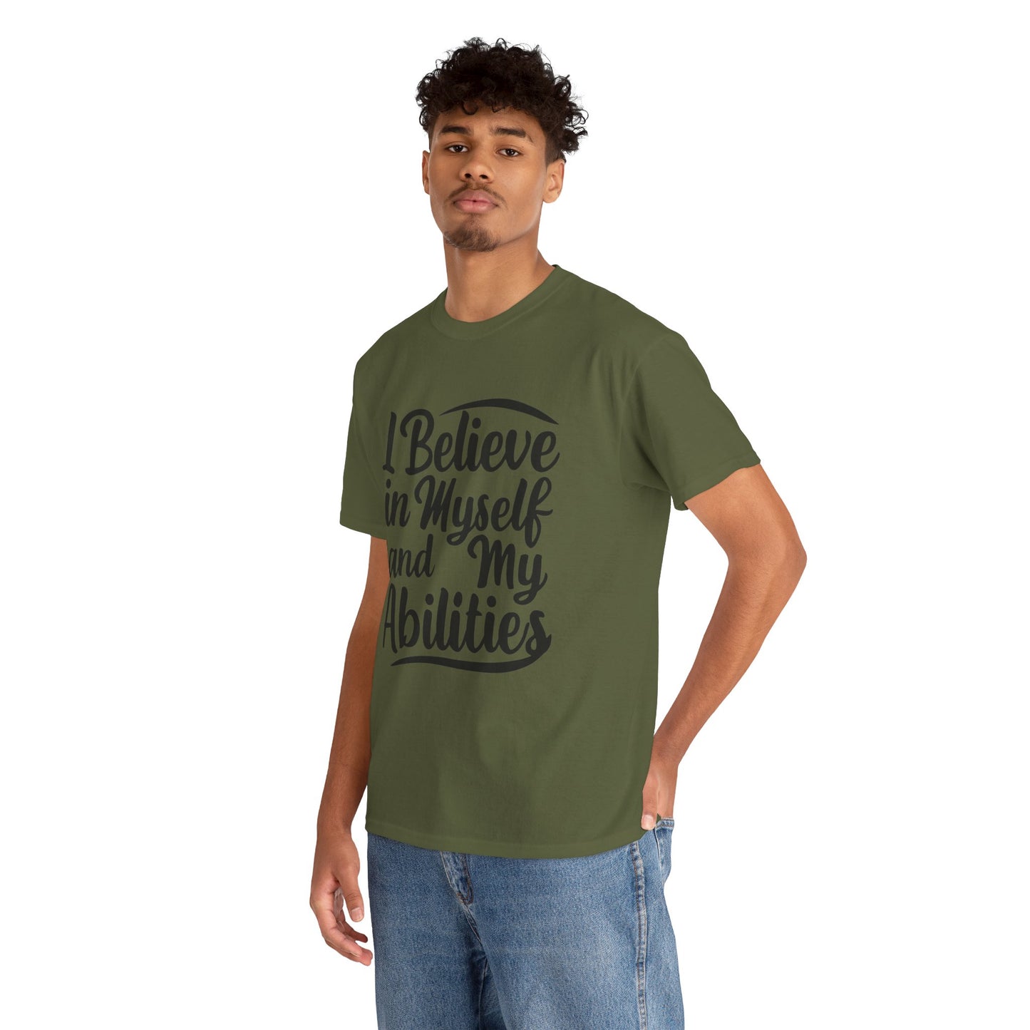I Believe Printed T Shirt with Hearts