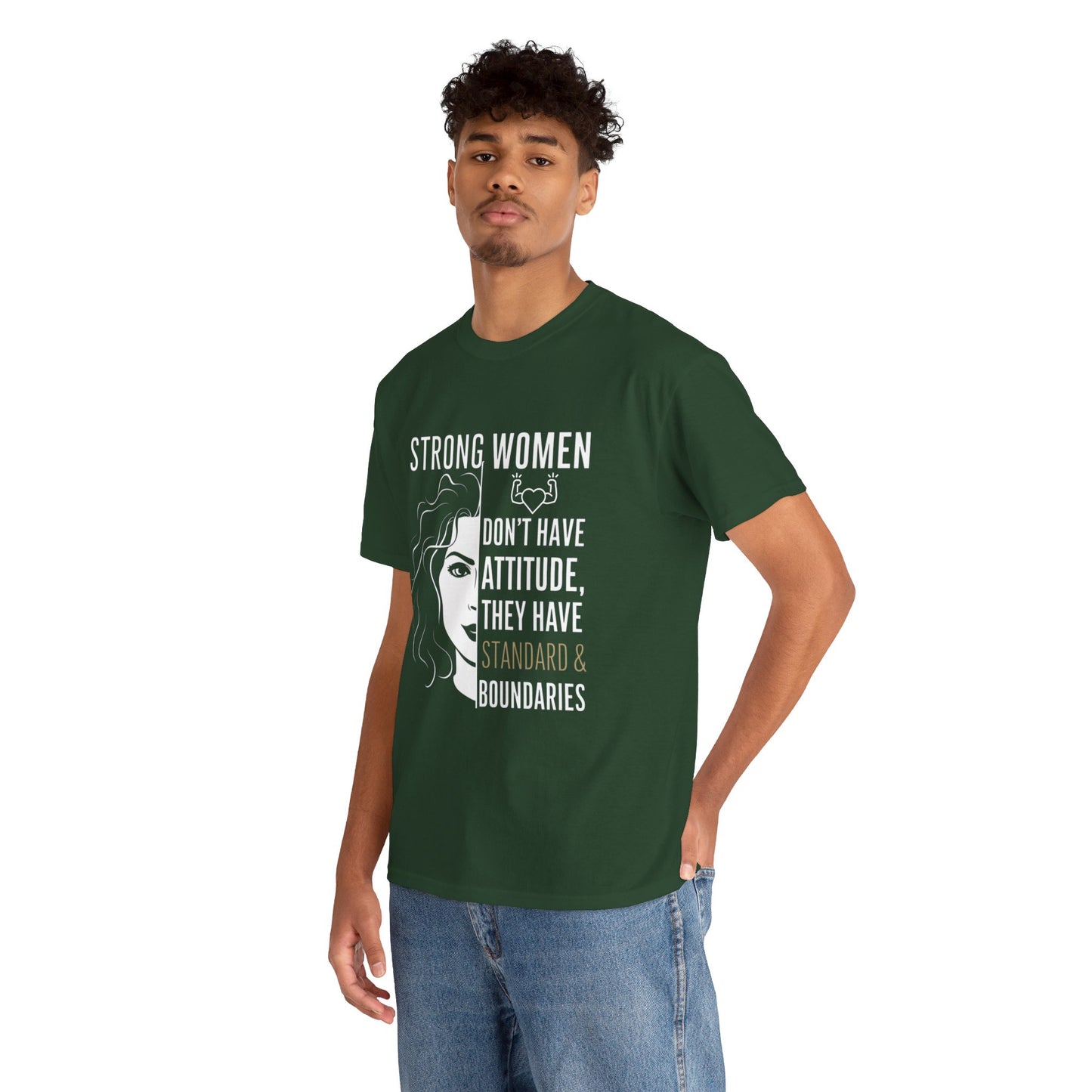 Strong Women Printed T Shirt with Hearts