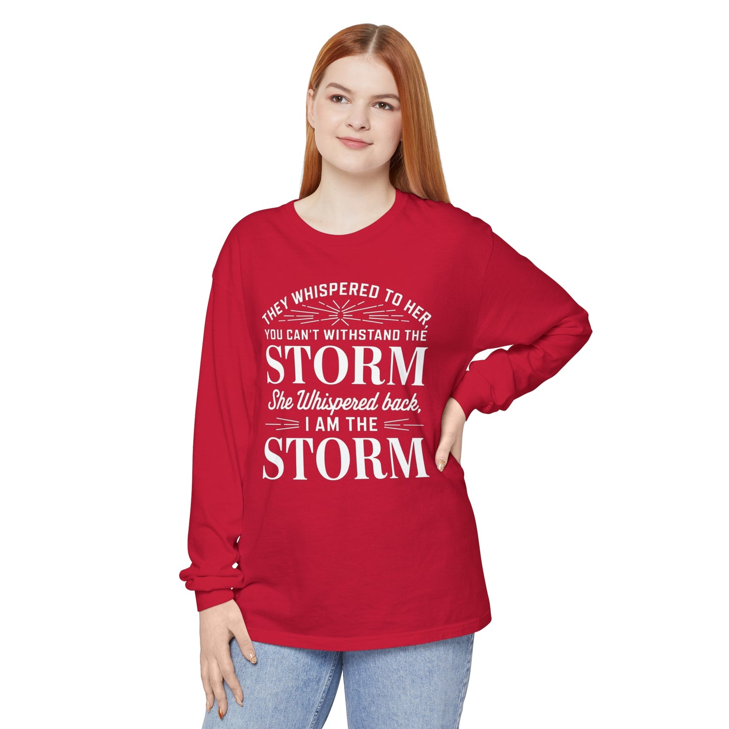 They Whispered Women Garment-dyed Long Sleeve T-Shirt