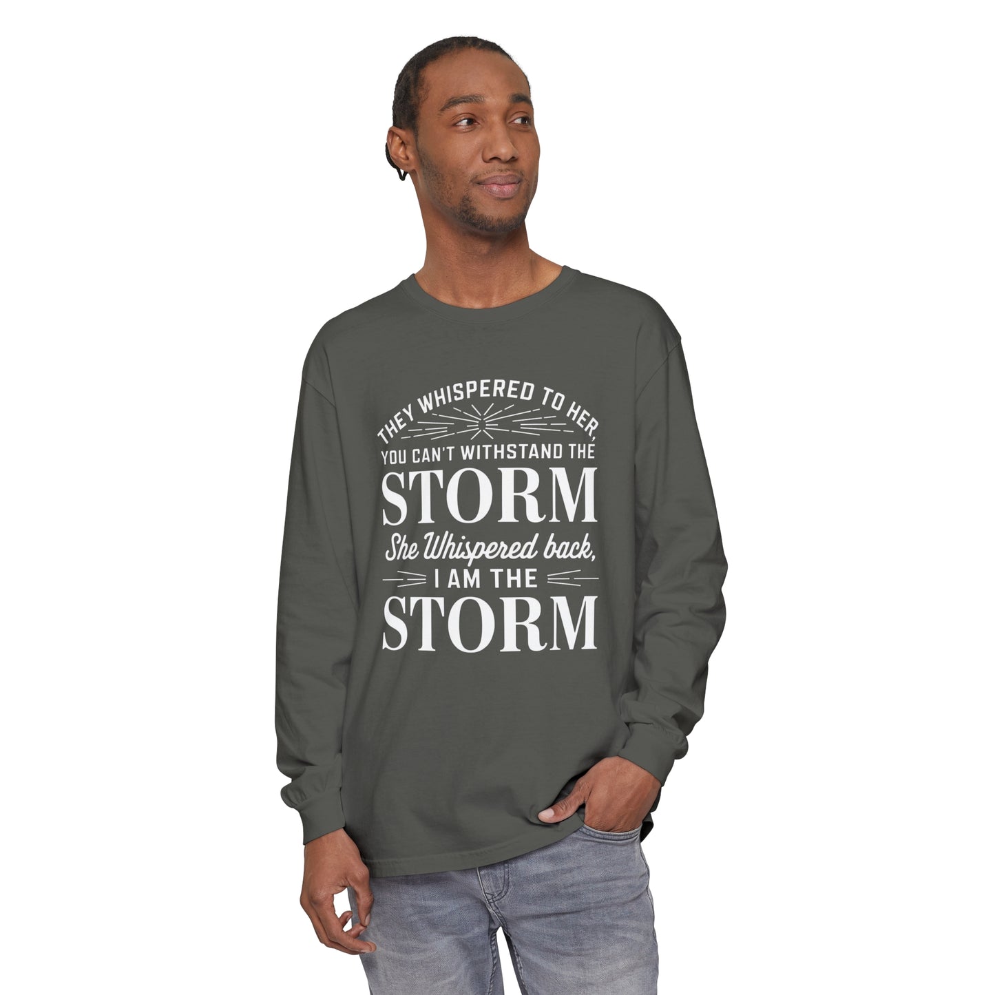 They Whispered Women Garment-dyed Long Sleeve T-Shirt