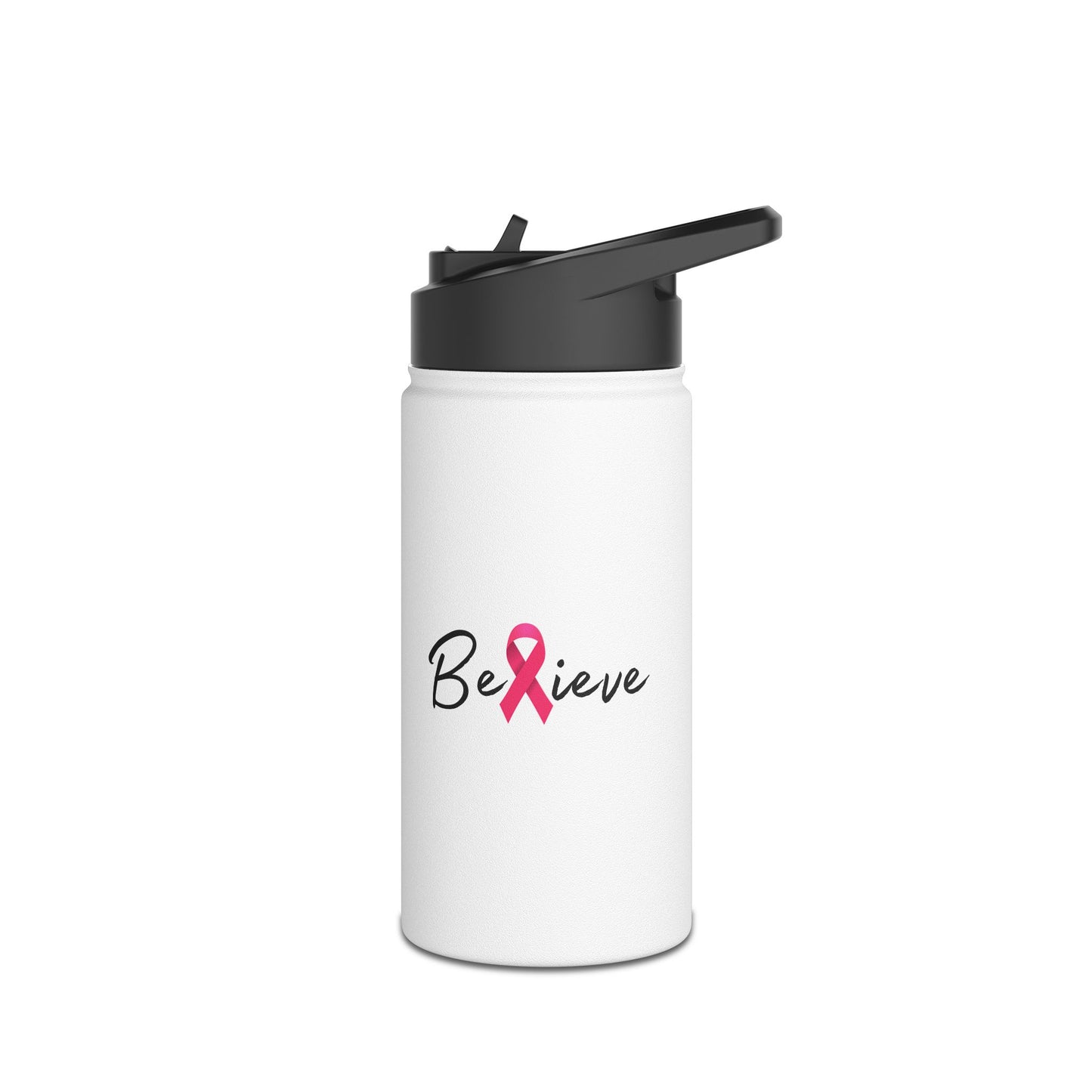 Believe Stainless Steel Water Bottle, Standard Lid
