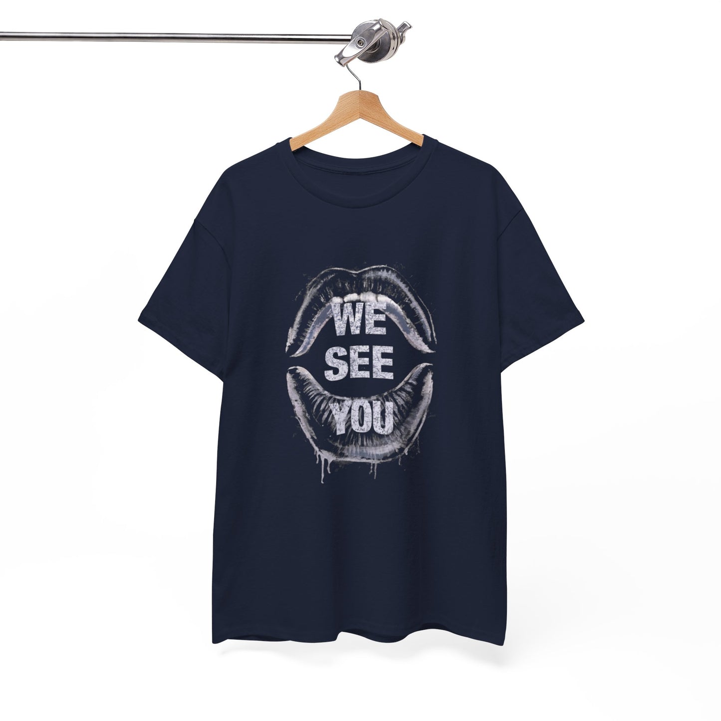 WE See You Printed T Shirt with Hearts