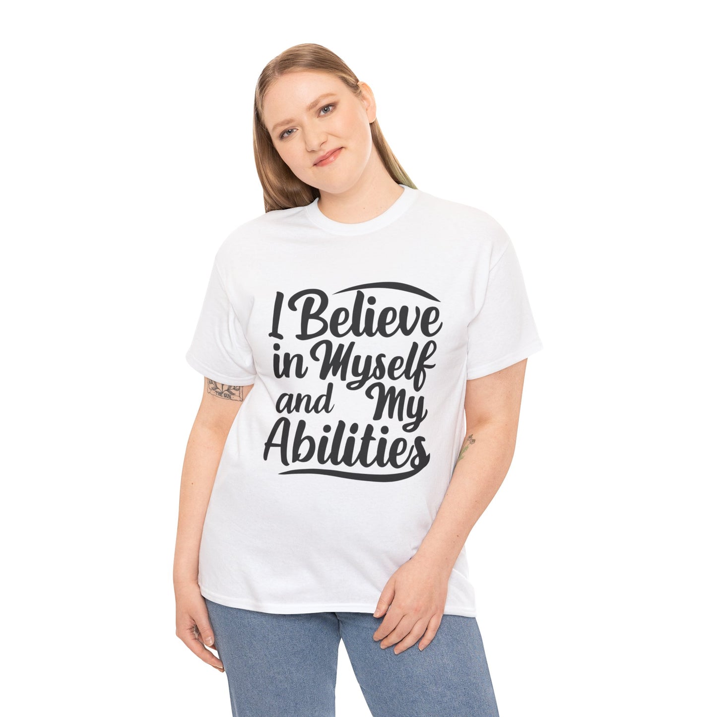 I Believe Printed T Shirt with Hearts