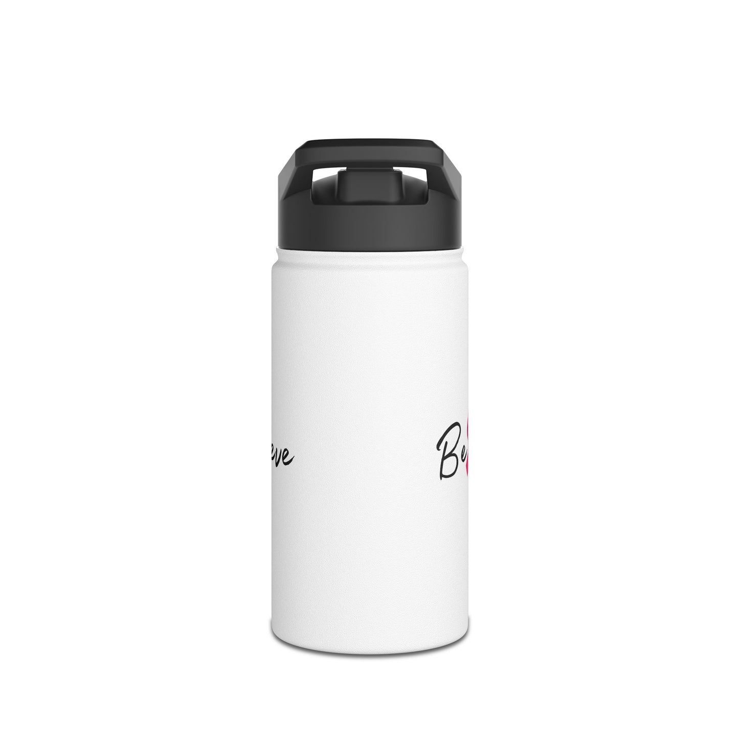 Believe Stainless Steel Water Bottle, Standard Lid