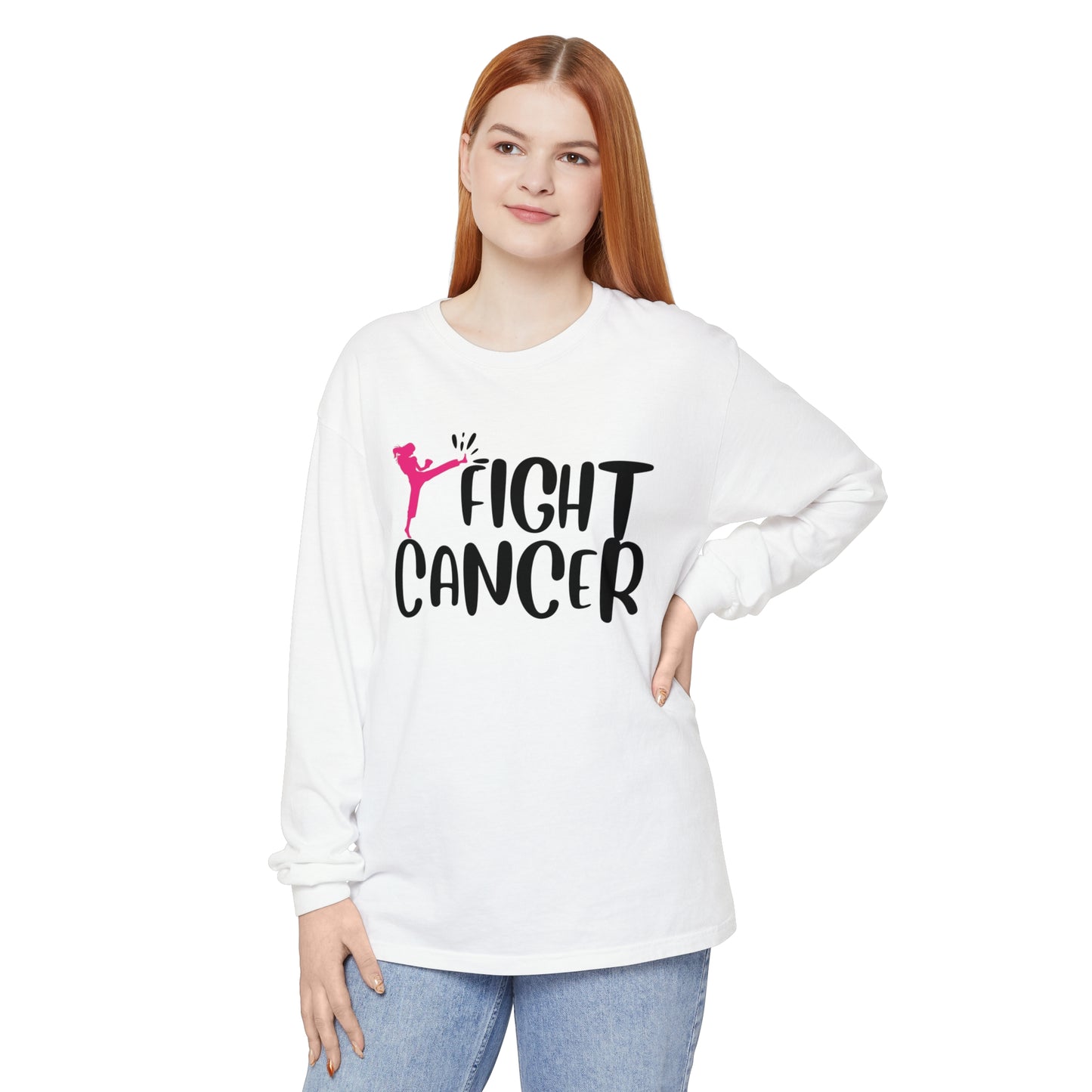 Fight Cancer Unisex Garment-dyed Long Sleeve T-Shirt
