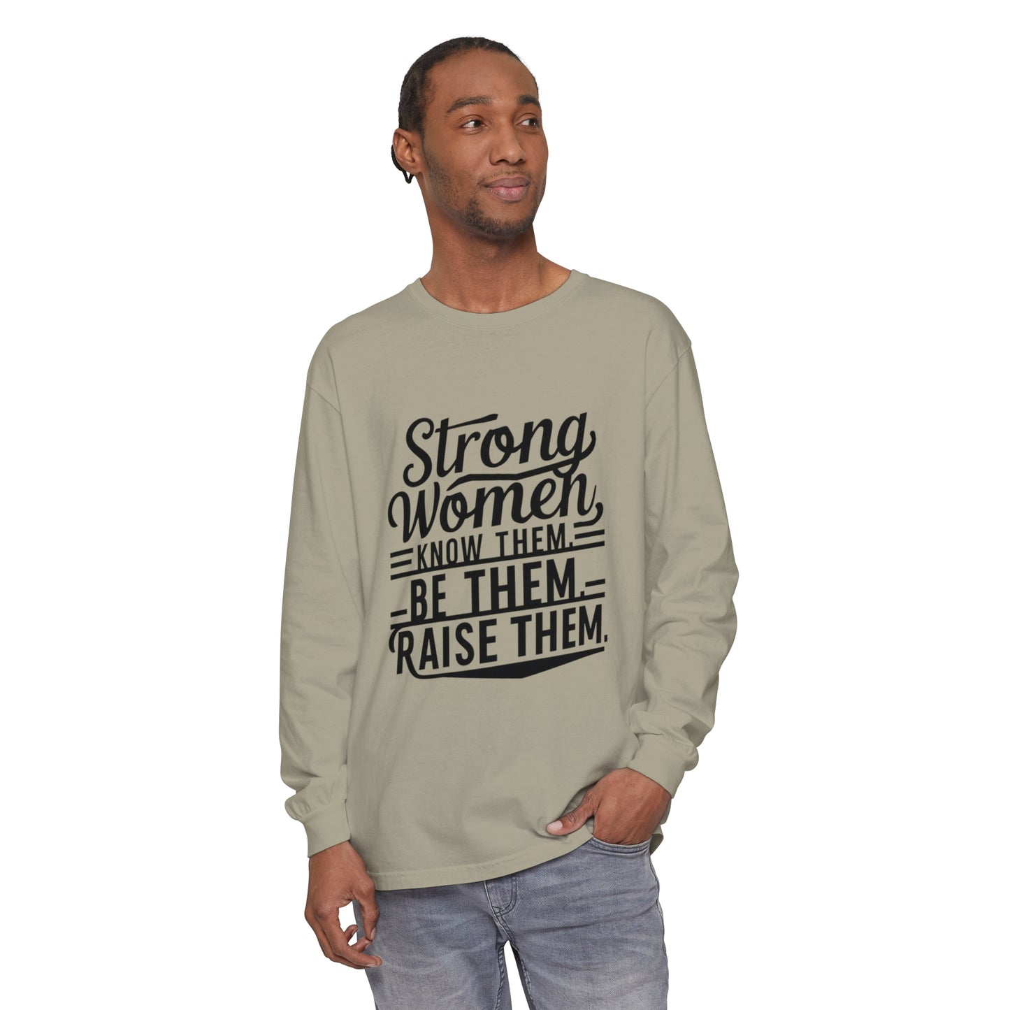 Strong Women Garment-dyed Long Sleeve T-Shirt