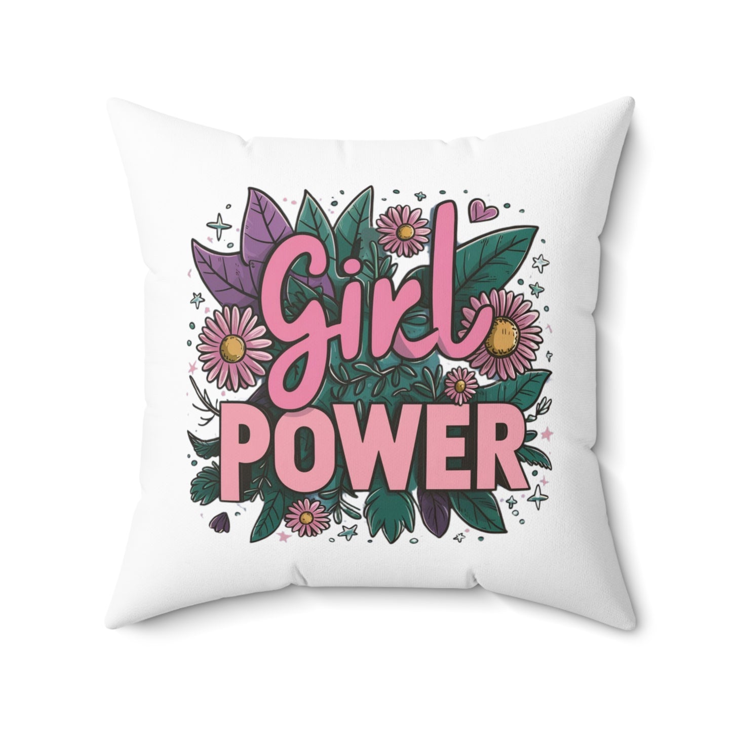 Girl Power Spun Polyester Square Pillow
