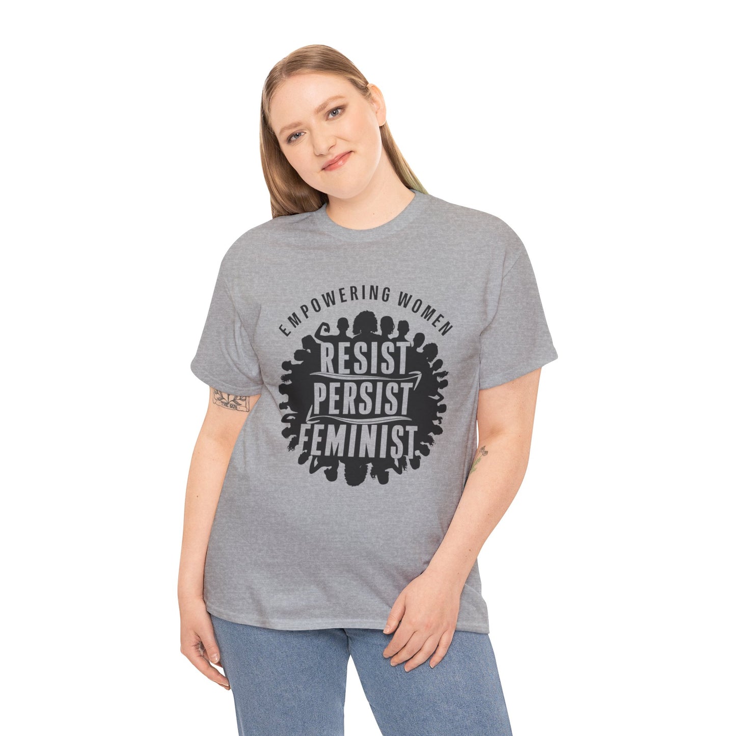 Empowering Women Printed T Shirt with Hearts