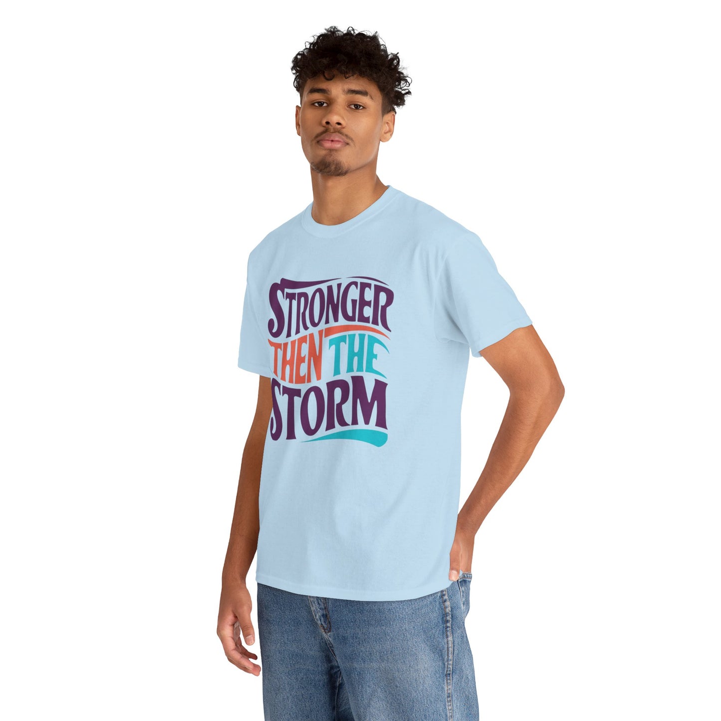 Stronger Then  Printed T Shirt with Hearts