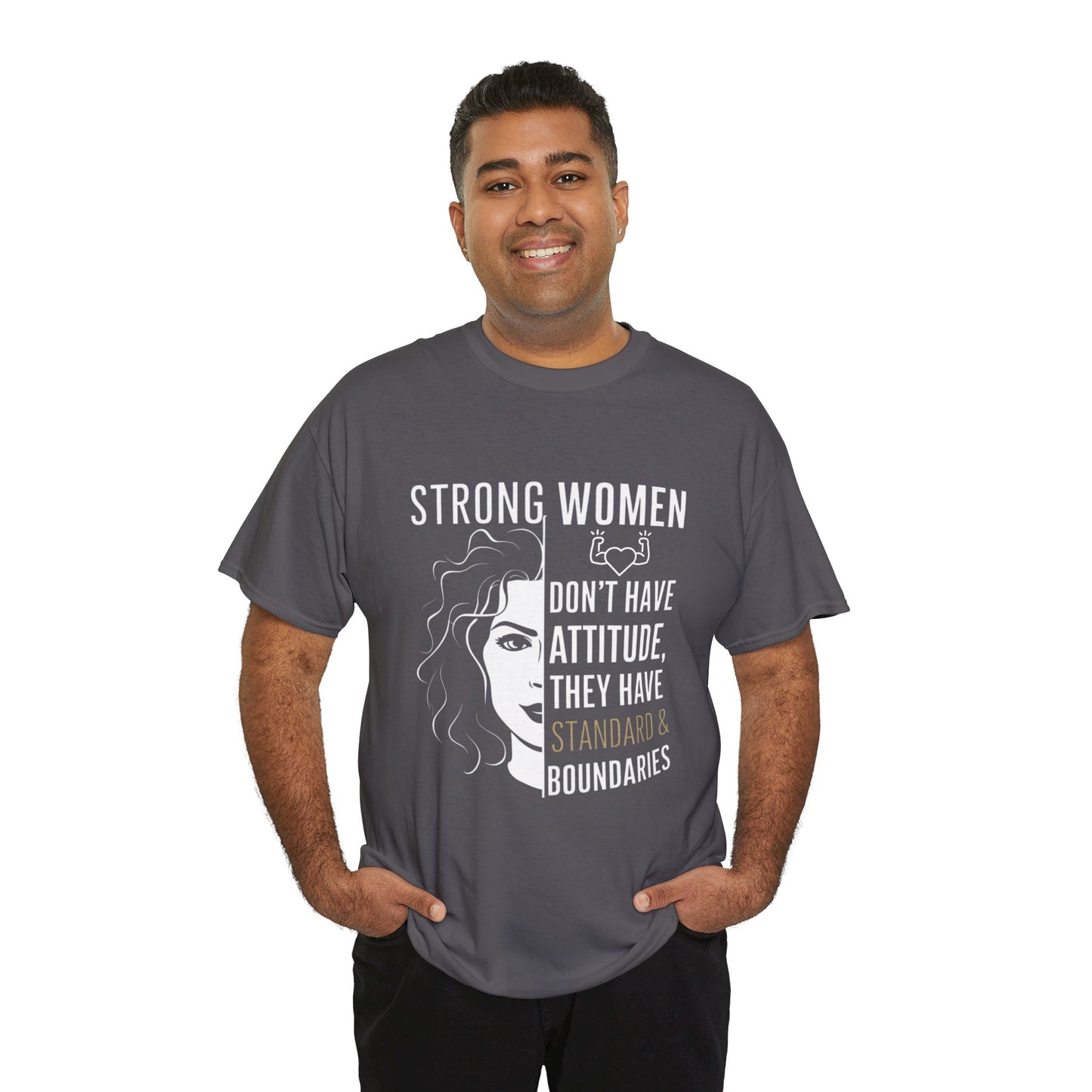 Strong Women Printed T Shirt with Hearts