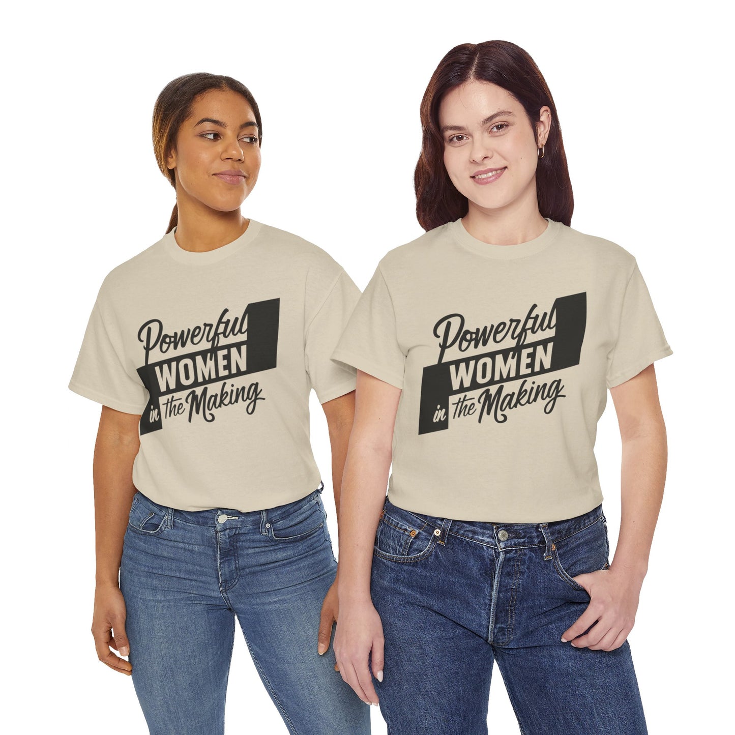 Powerful Women Printed T Shirt with Hearts