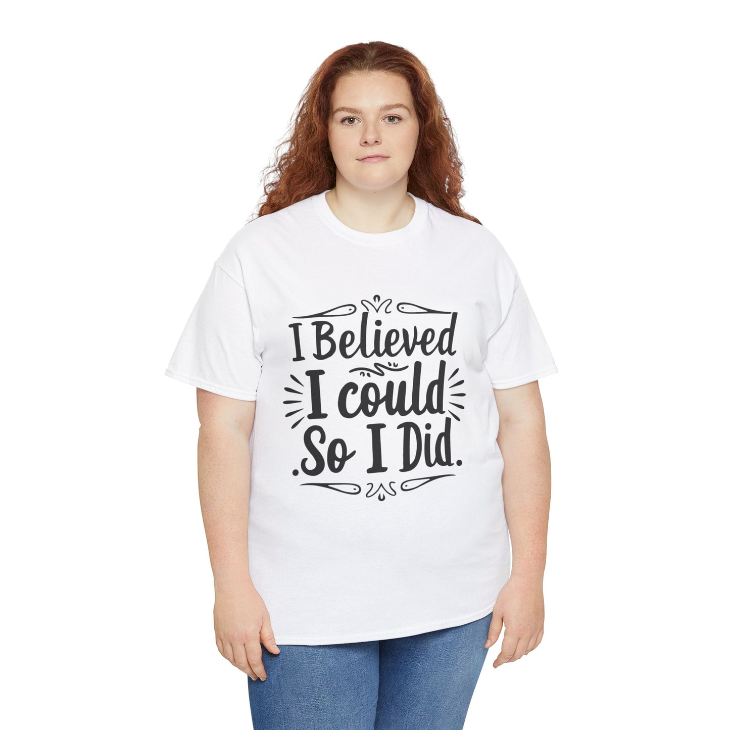 I Believed Printed T Shirt with Hearts