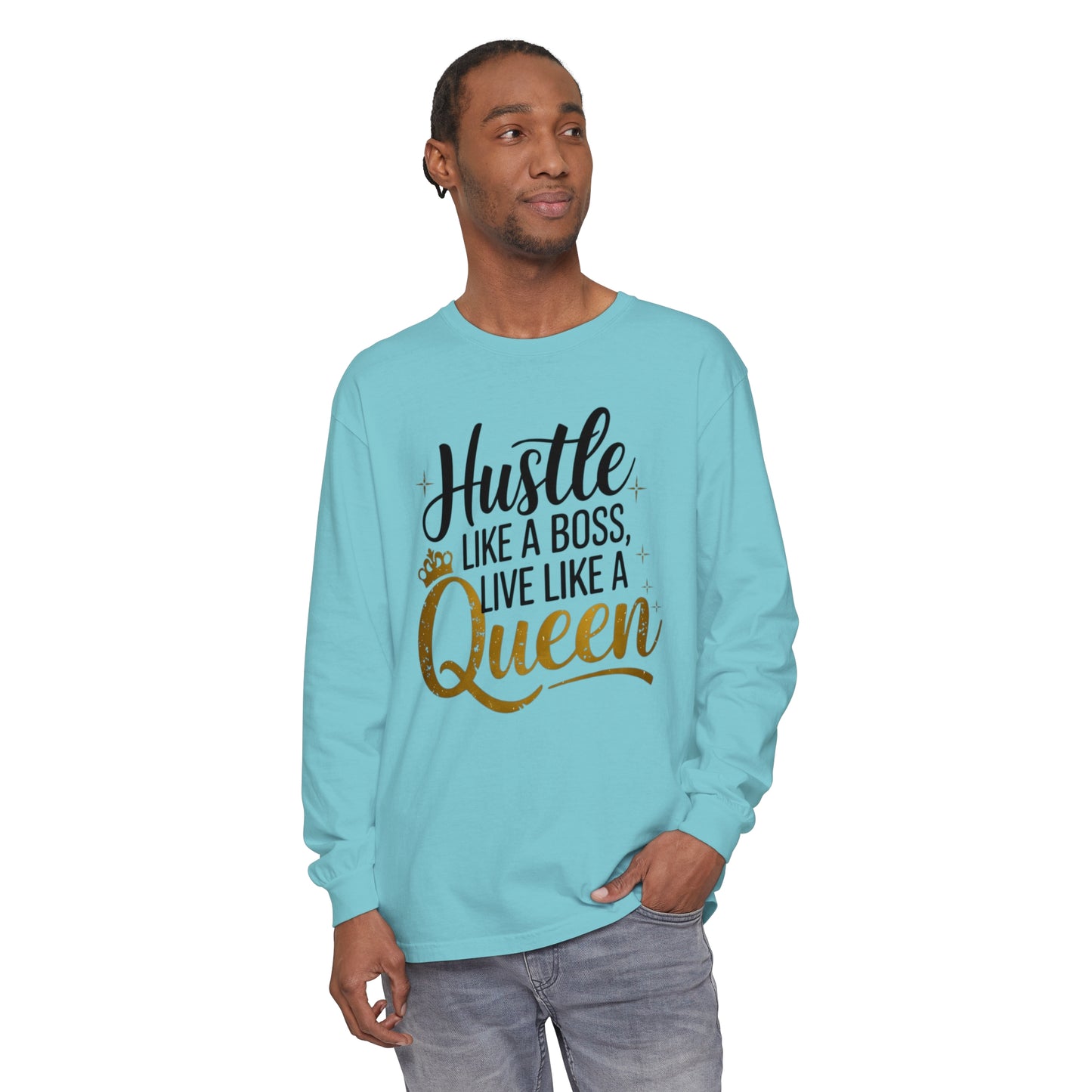 Hustle Women Garment-dyed Long Sleeve T-Shirt