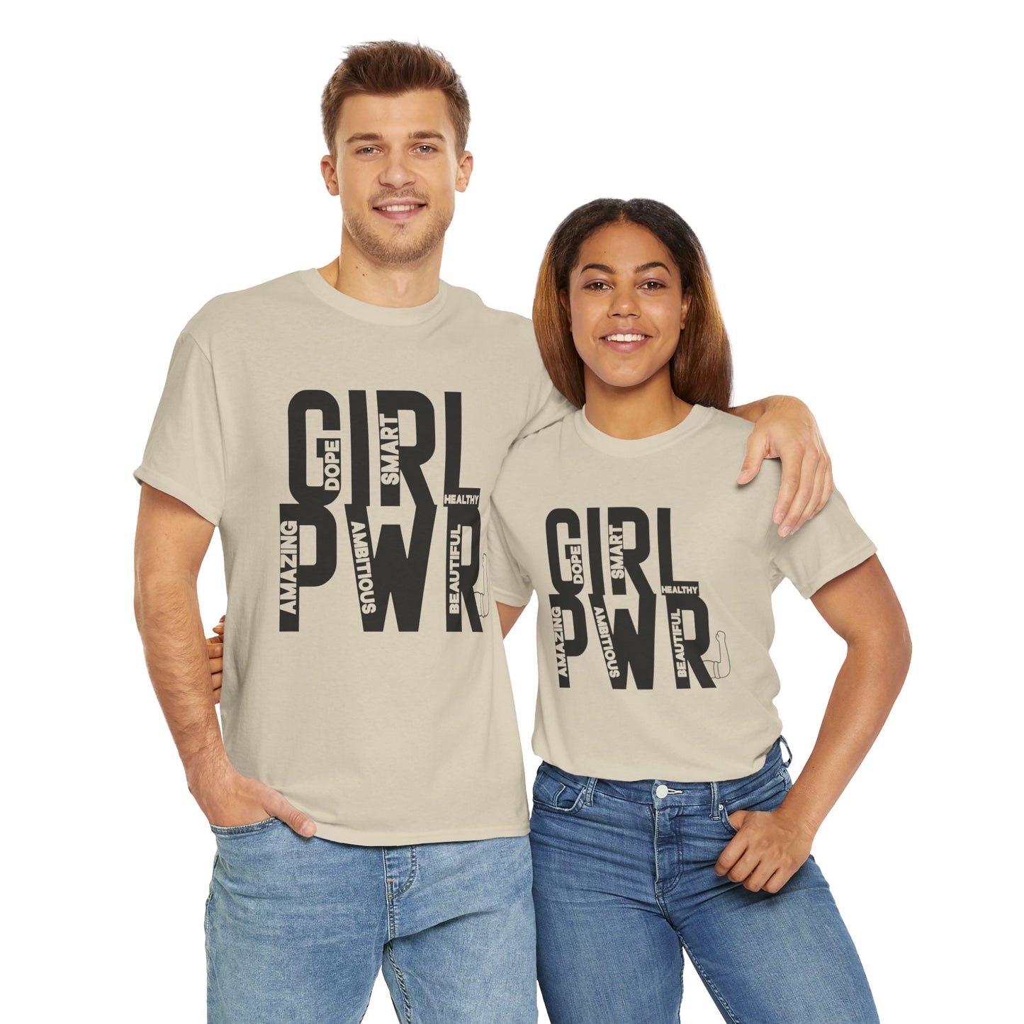 GIRL PWR Printed T Shirt with Hearts