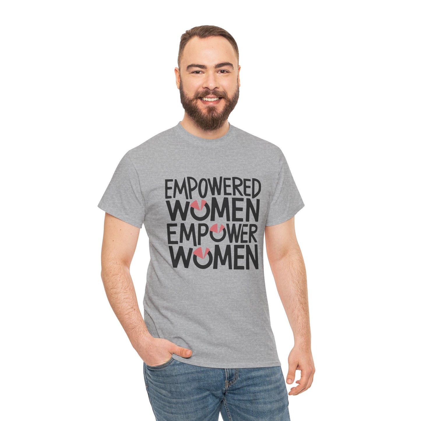 Empowered Printed T Shirt with Hearts