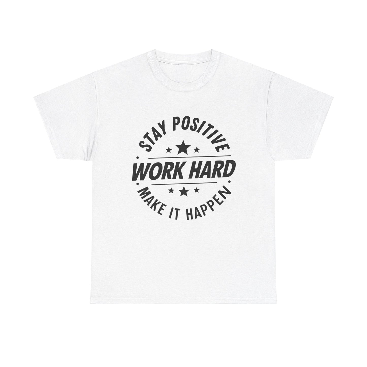 Stay Positive Printed T Shirt with Hearts