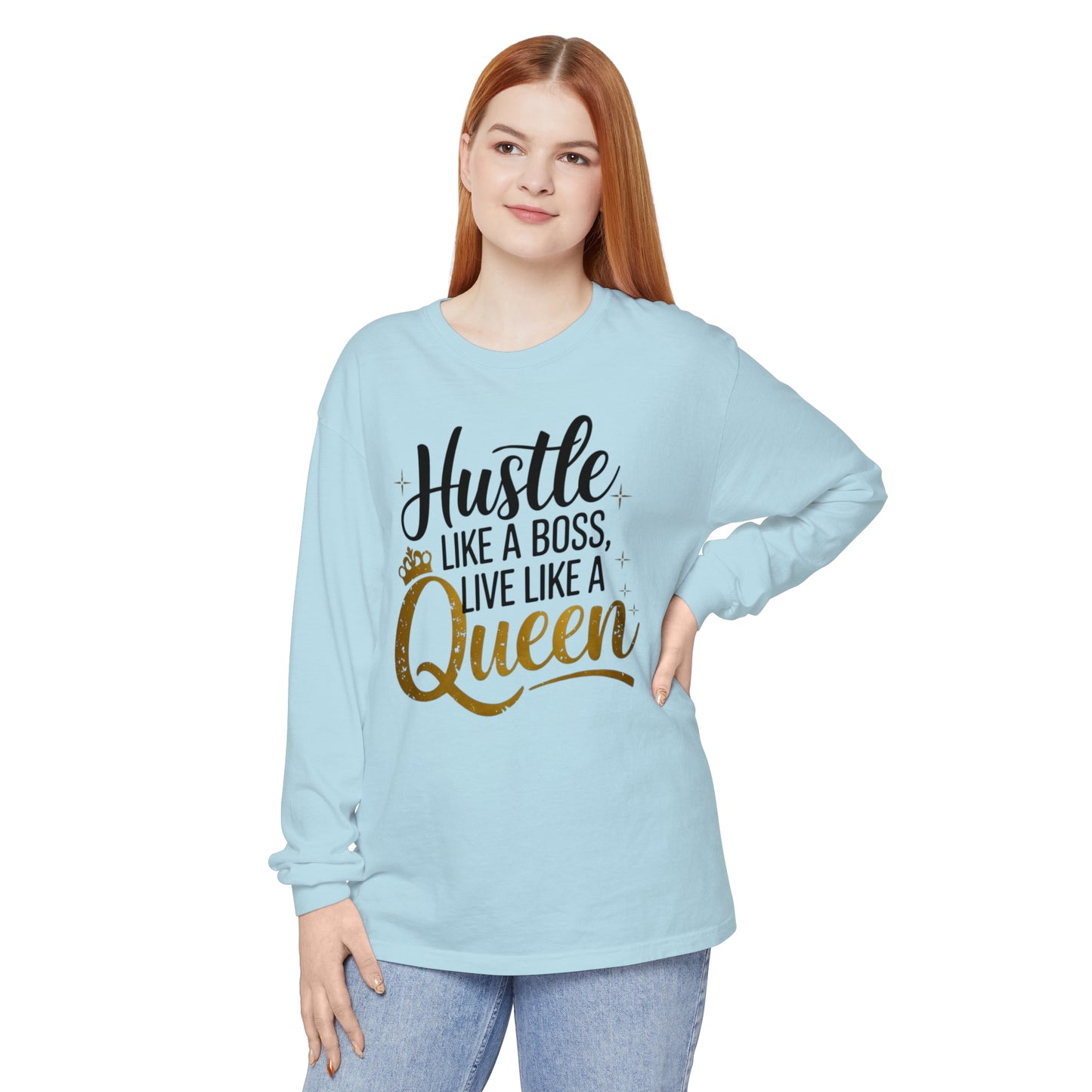 Hustle Women Garment-dyed Long Sleeve T-Shirt