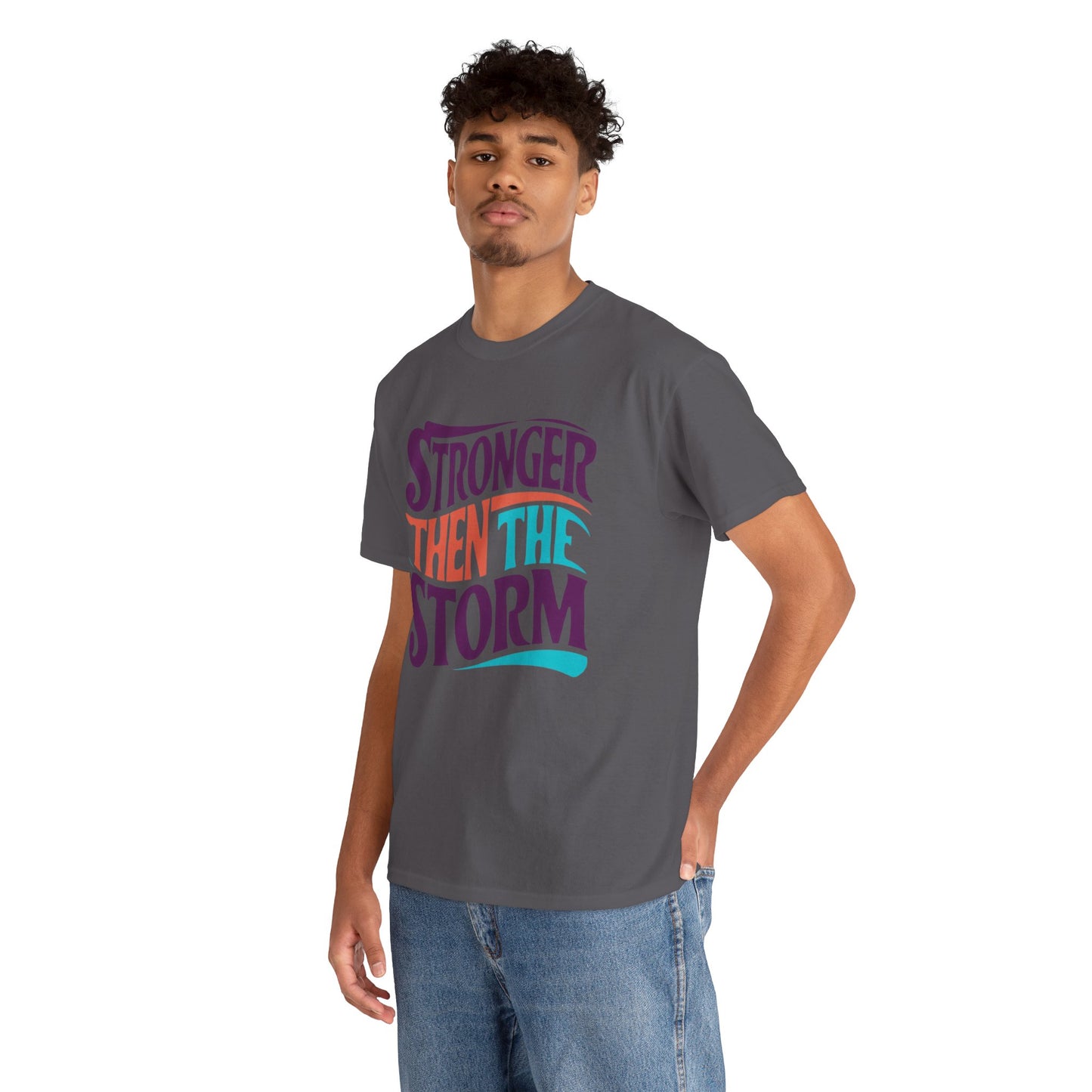 Stronger Then  Printed T Shirt with Hearts