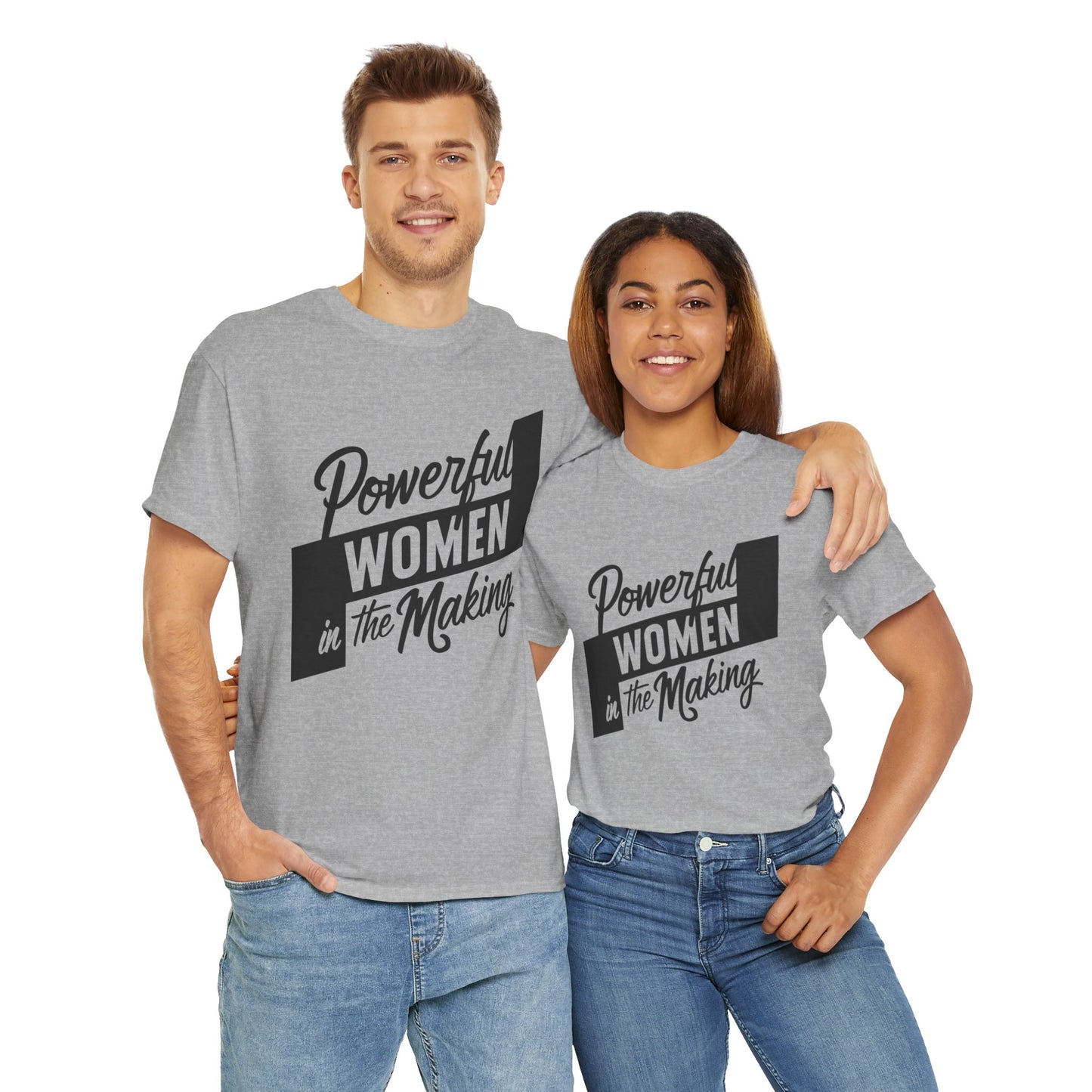 Powerful Women Printed T Shirt with Hearts