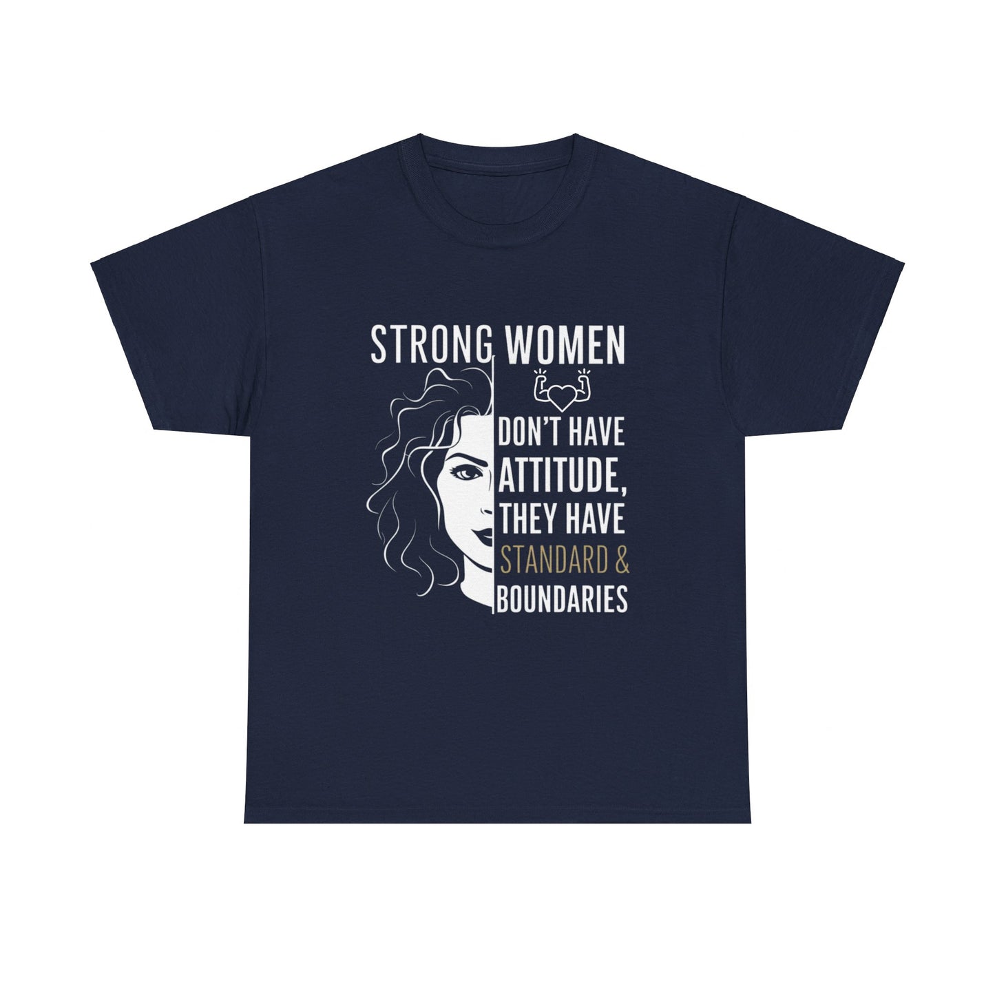 Strong Women Printed T Shirt with Hearts