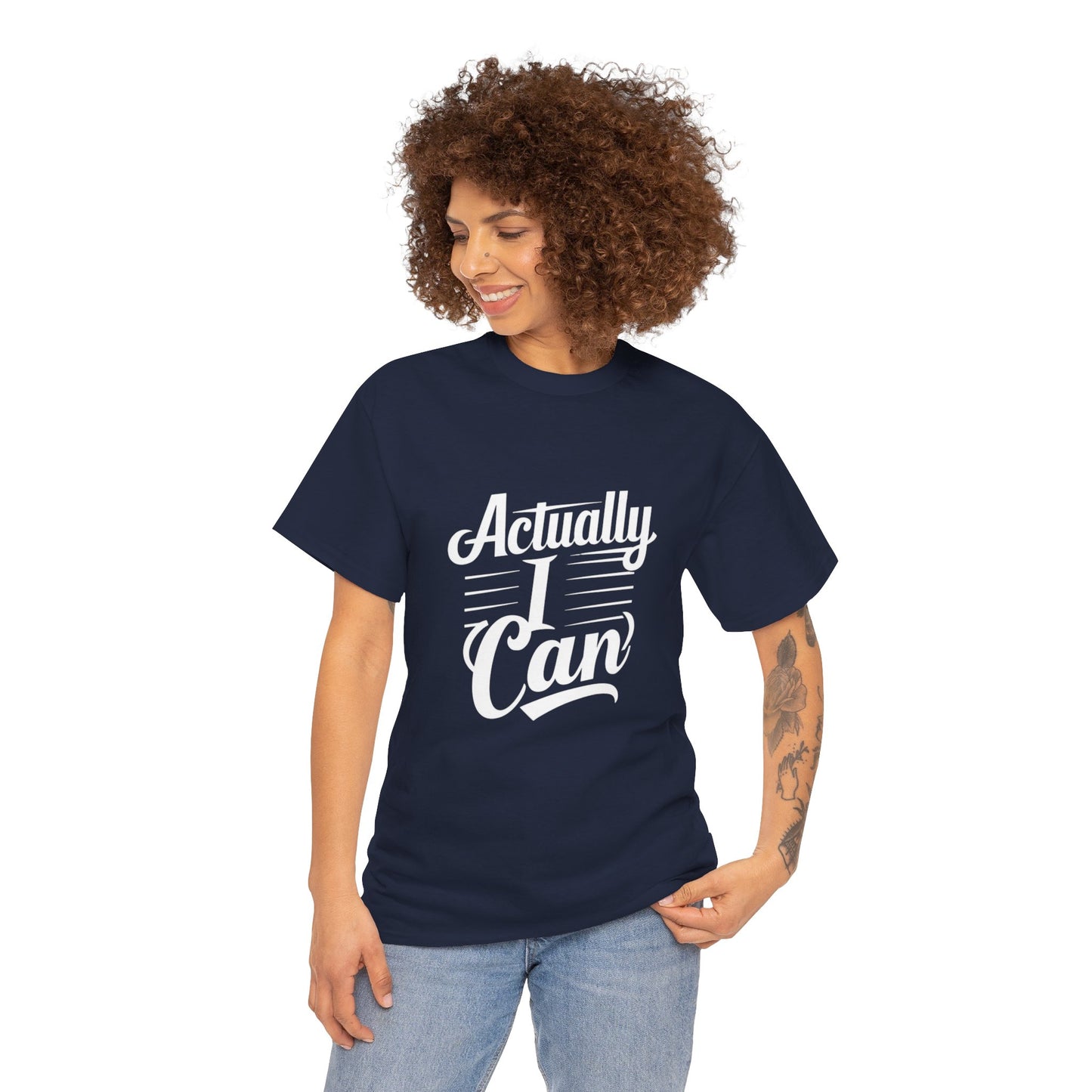 Actually I Can Women Heavy Cotton Tee