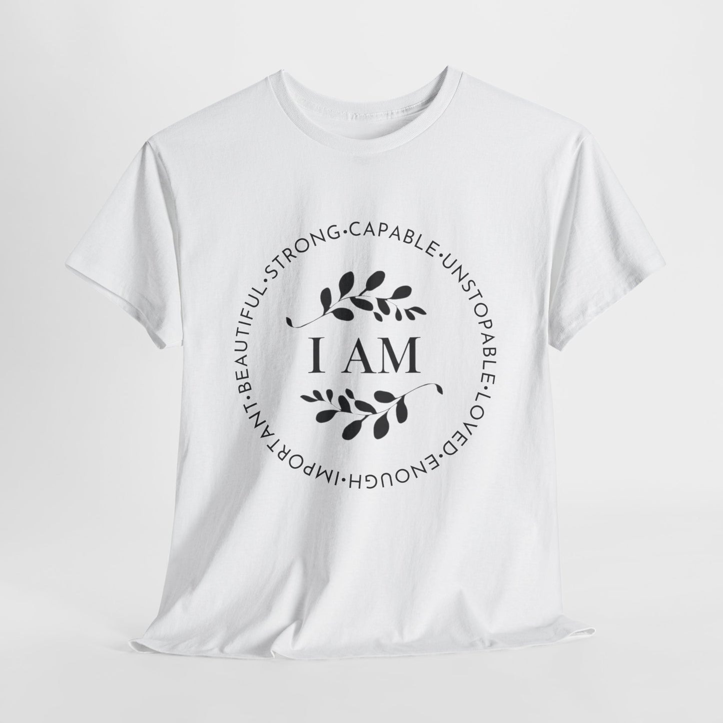 I AM Printed T Shirt with Hearts