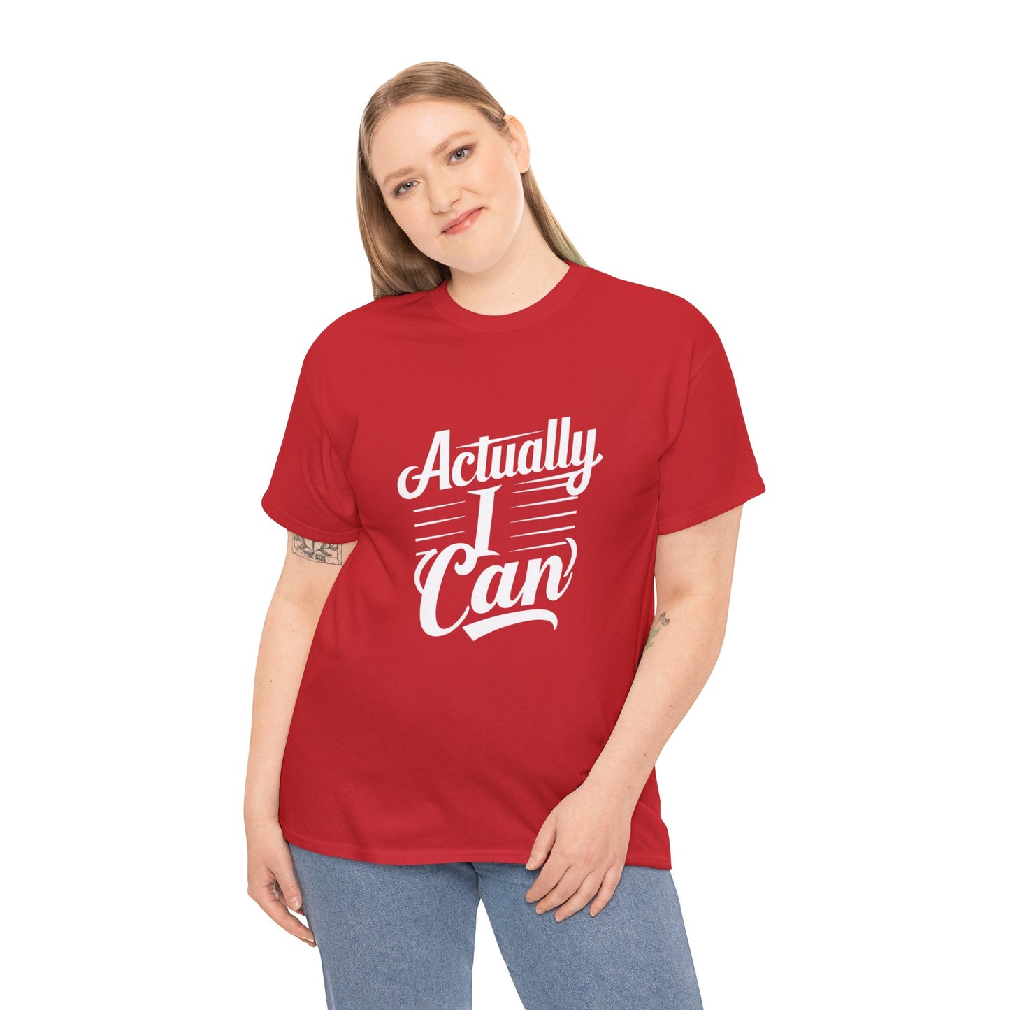 Actually I Can Women Heavy Cotton Tee
