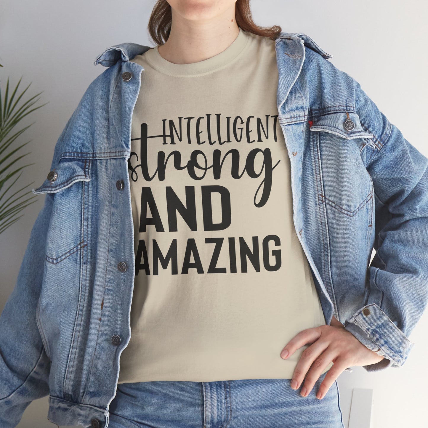 Intelligent Strong Printed T Shirt with Hearts