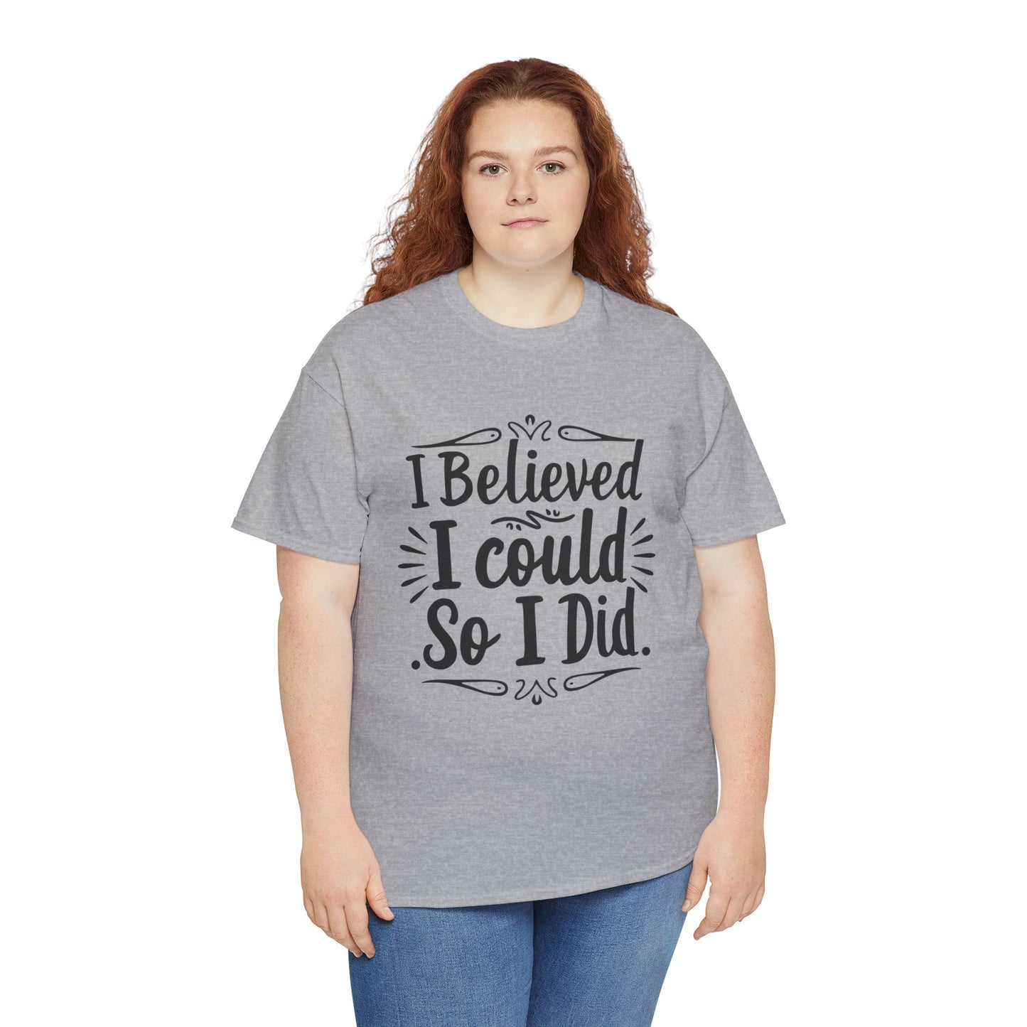 I Believed Printed T Shirt with Hearts