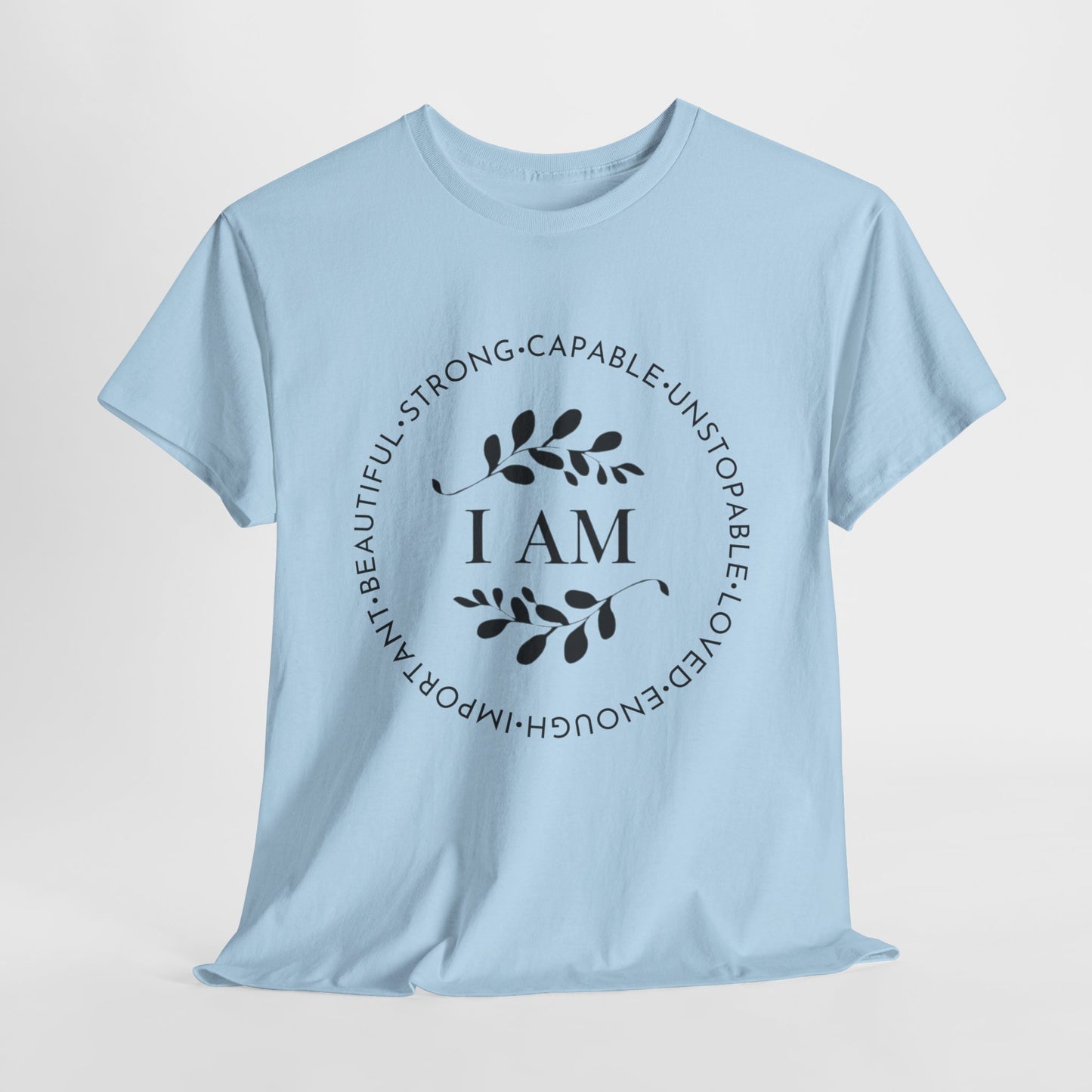 I AM Printed T Shirt with Hearts