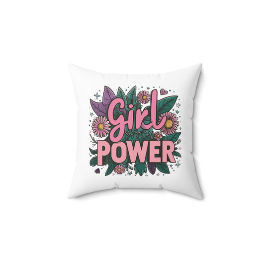 Girl Power Spun Polyester Square Pillow