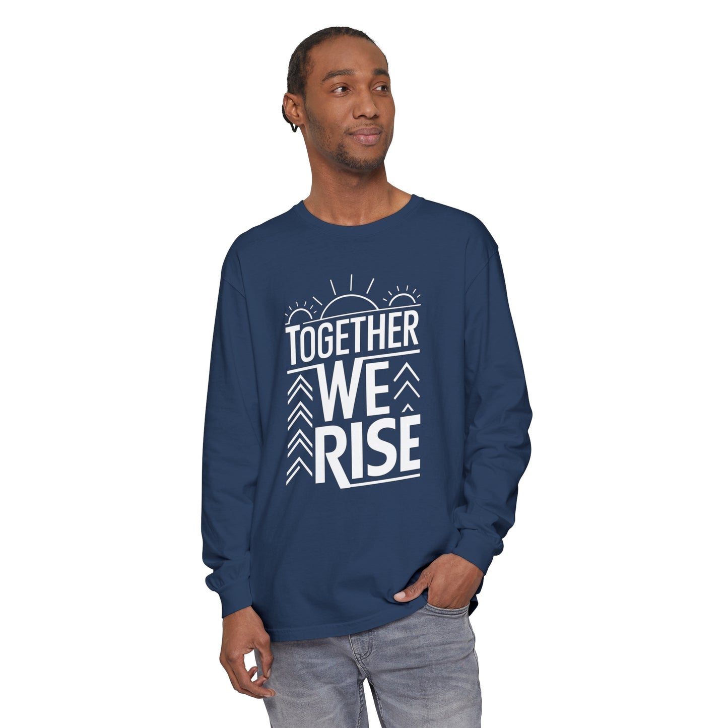 Together We Rise Women Garment-dyed Long Sleeve T-Shirt