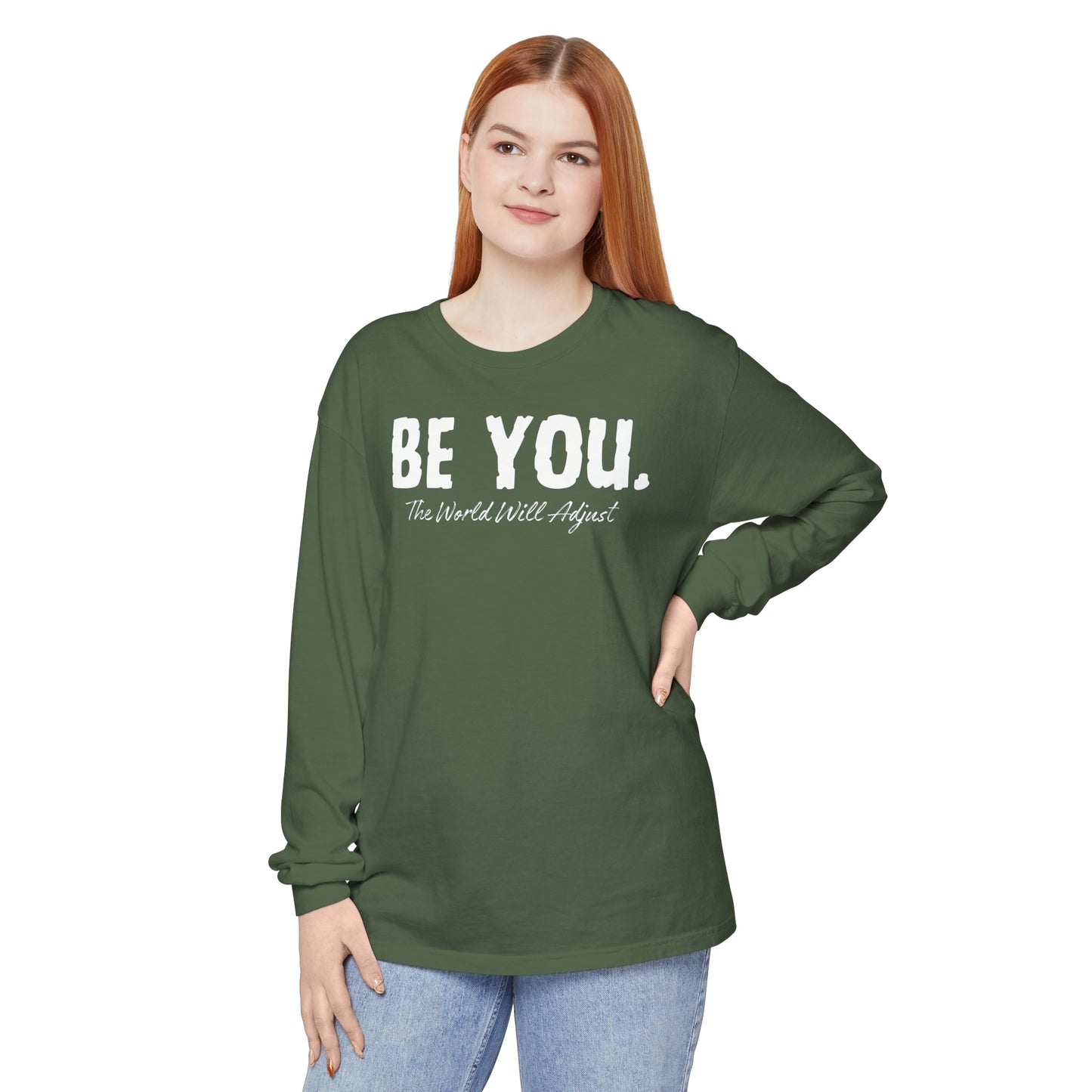 Be You Women Garment-dyed Long Sleeve T-Shirt