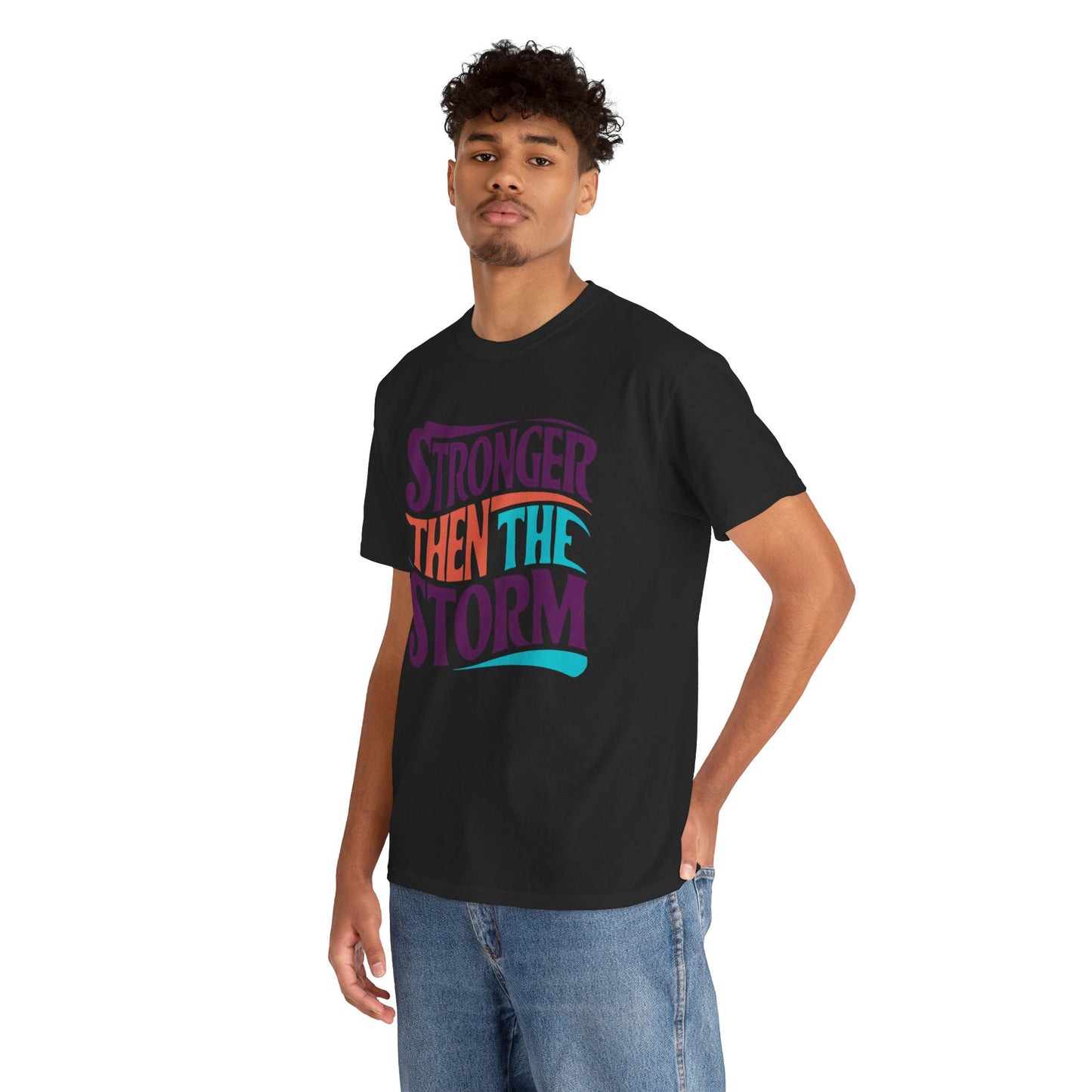 Stronger Then  Printed T Shirt with Hearts