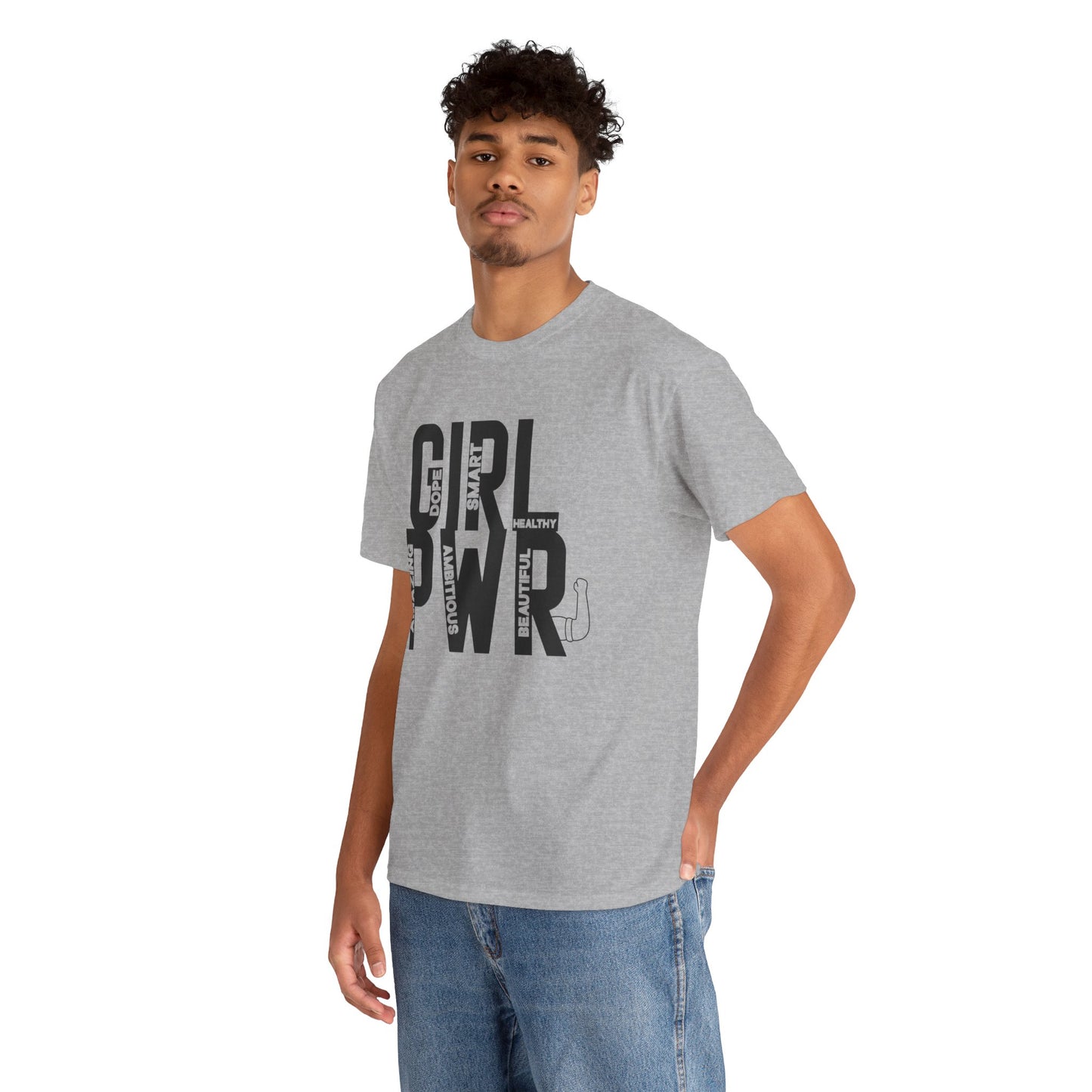 GIRL PWR Printed T Shirt with Hearts