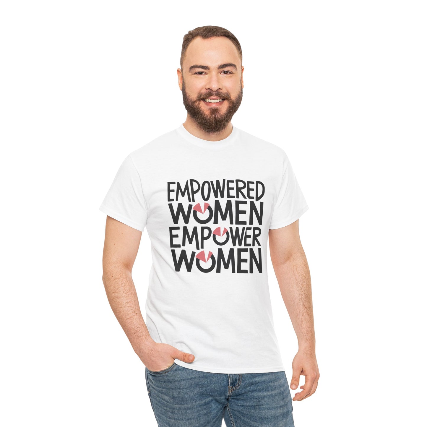 Empowered Printed T Shirt with Hearts