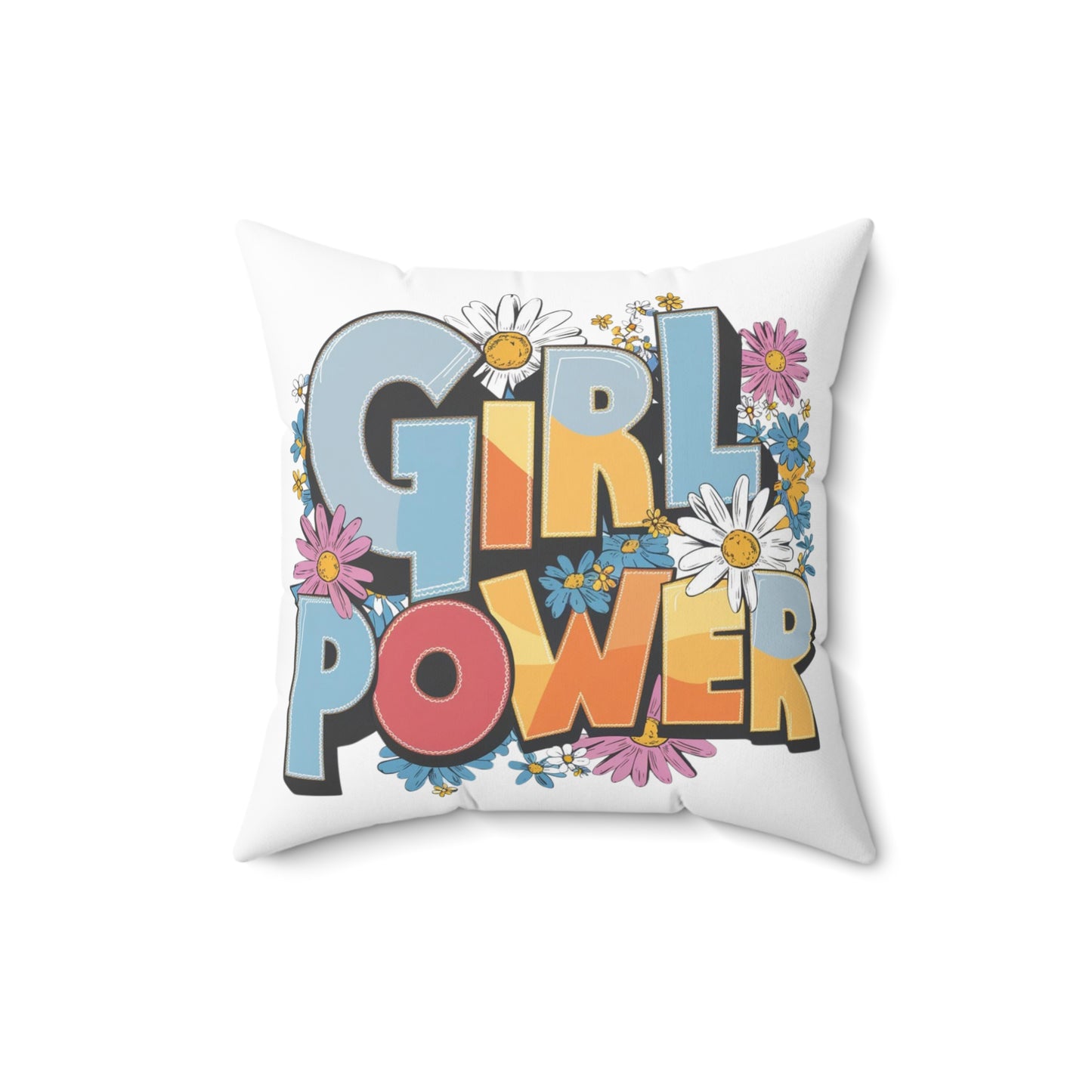 Girl Power Spun Polyester Square Pillow