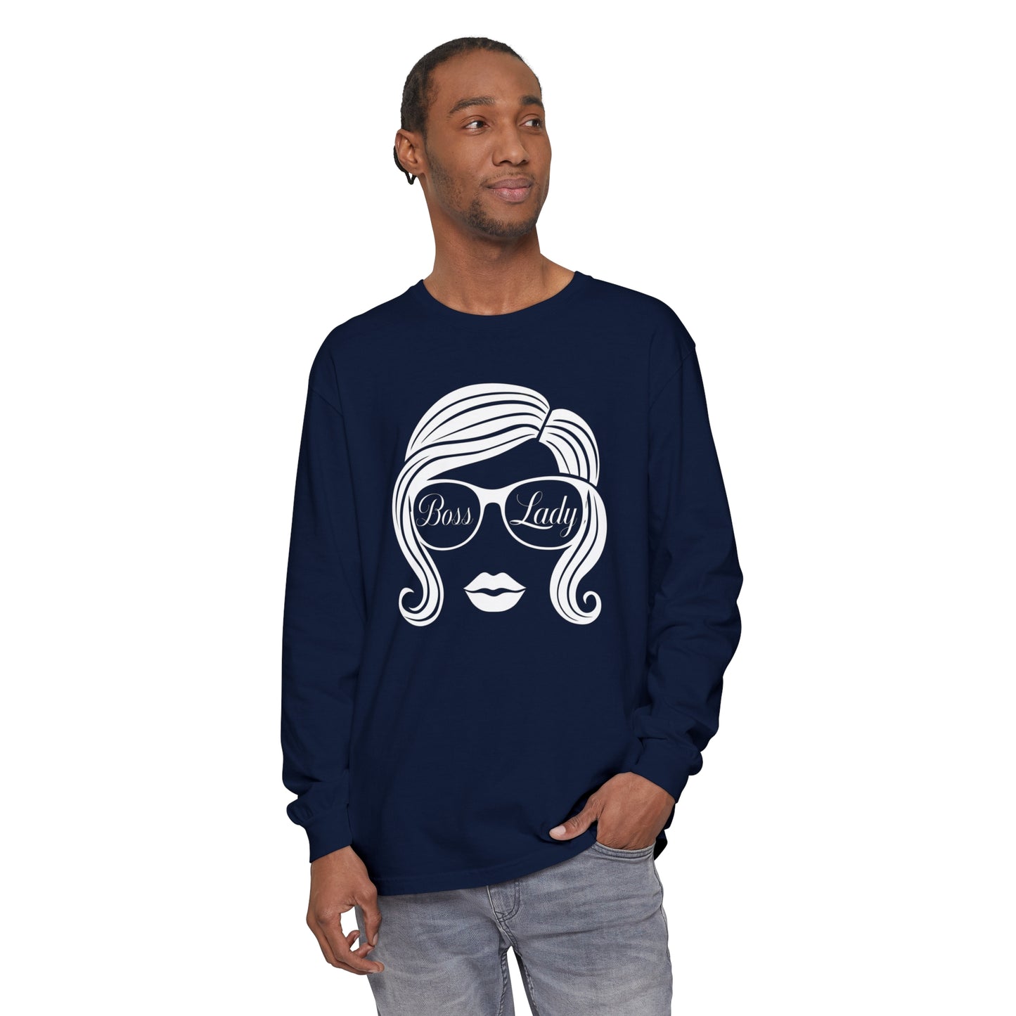 Boss Lady Women Garment-dyed Long Sleeve T-Shirt