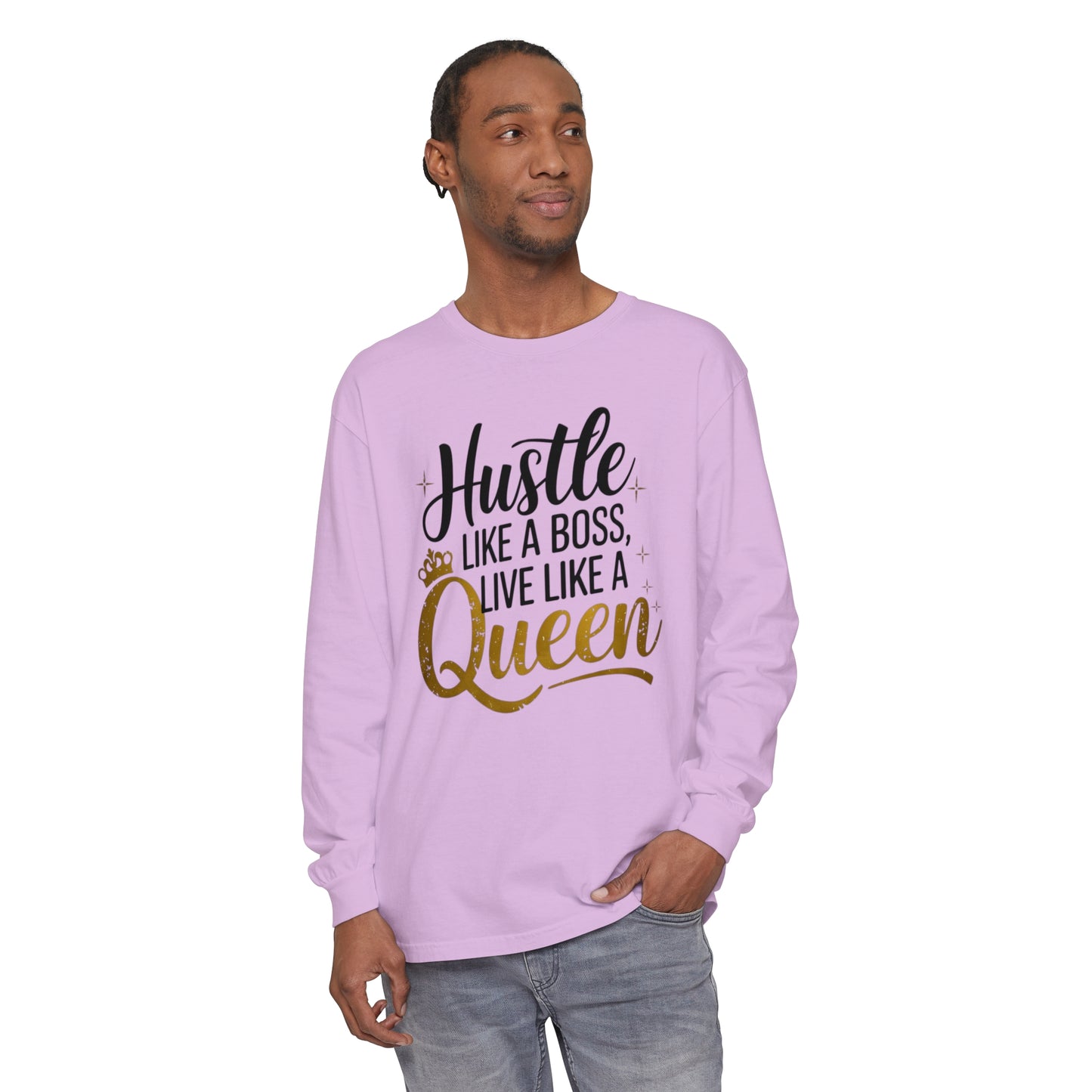 Hustle Women Garment-dyed Long Sleeve T-Shirt