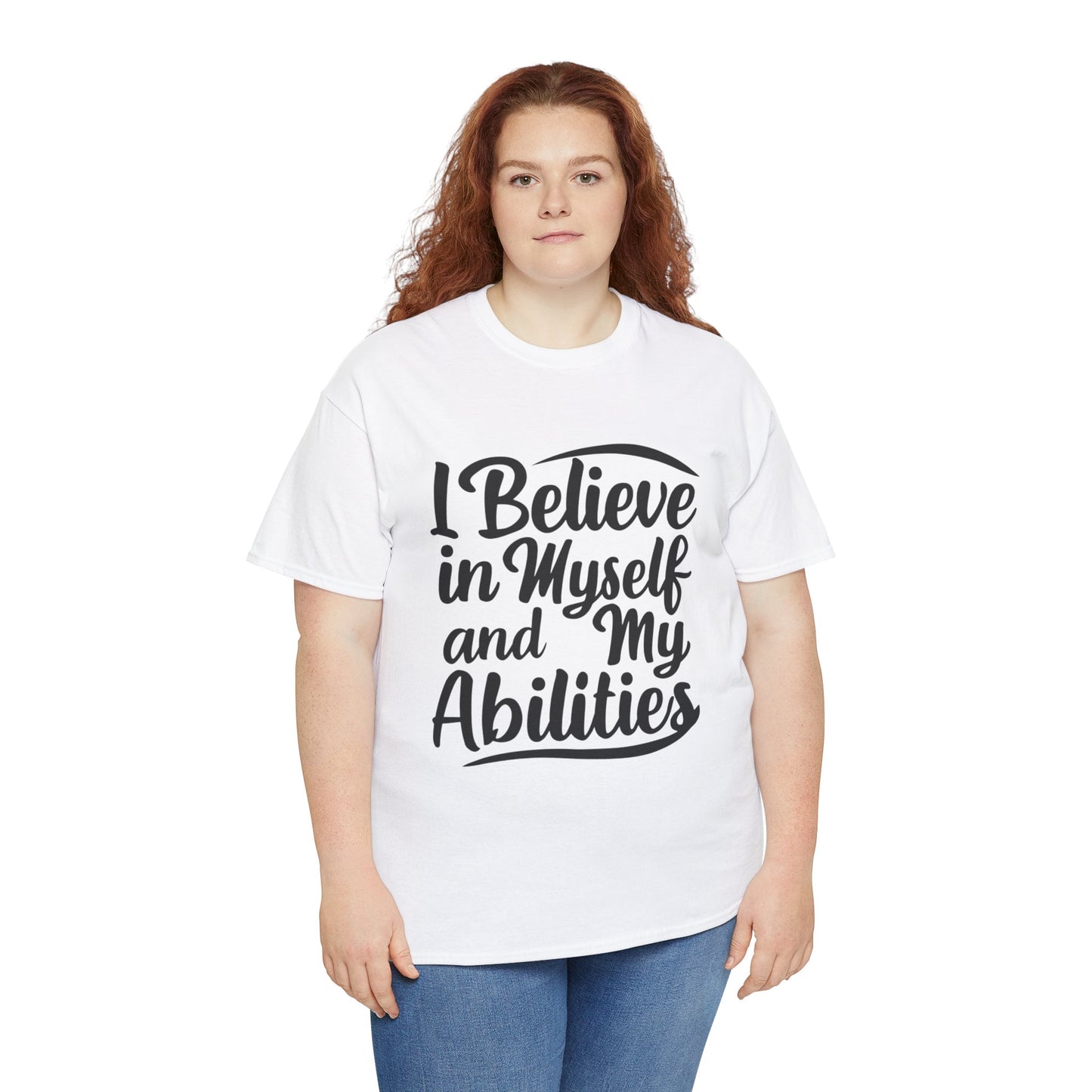 I Believe Printed T Shirt with Hearts