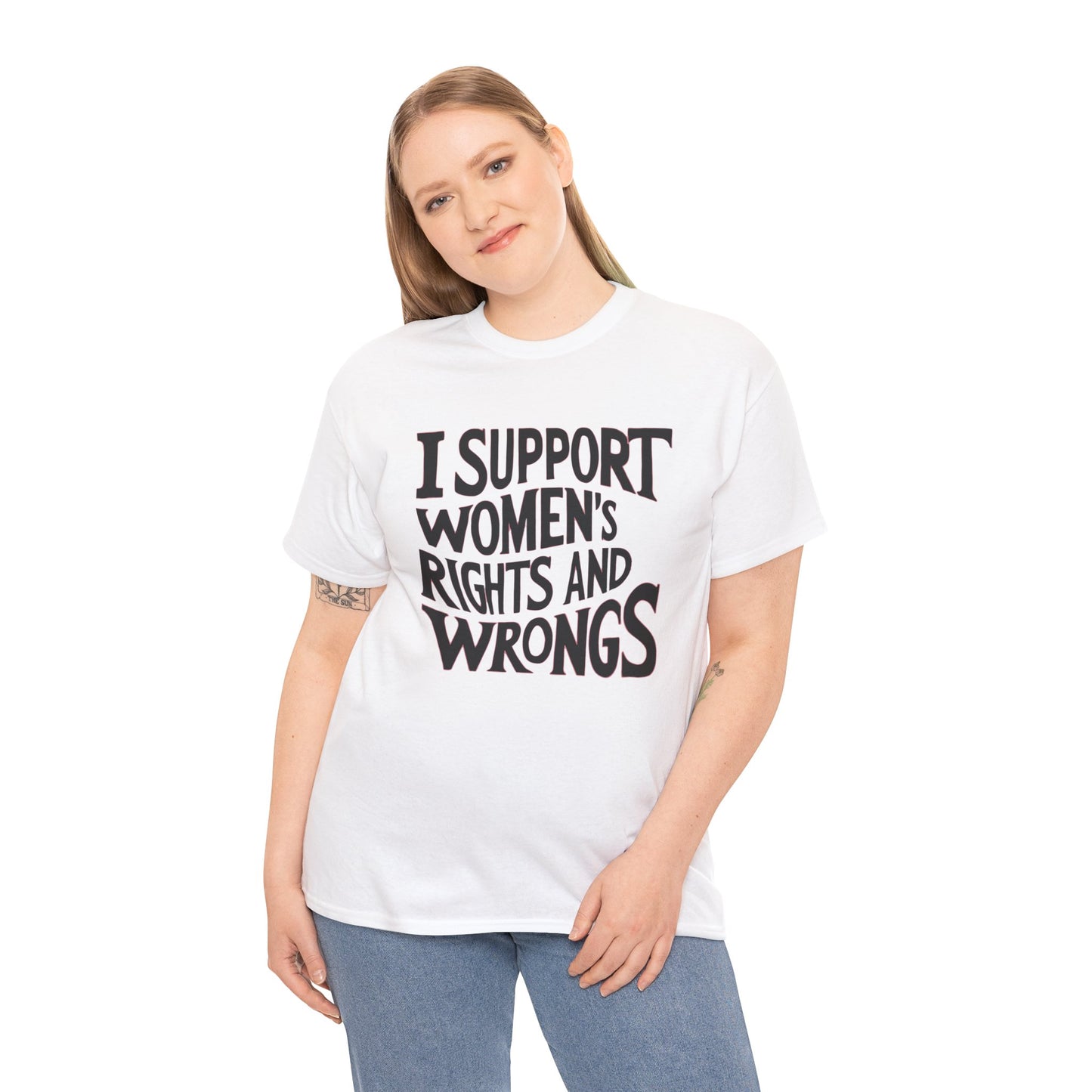 I Support Printed T Shirt with Hearts
