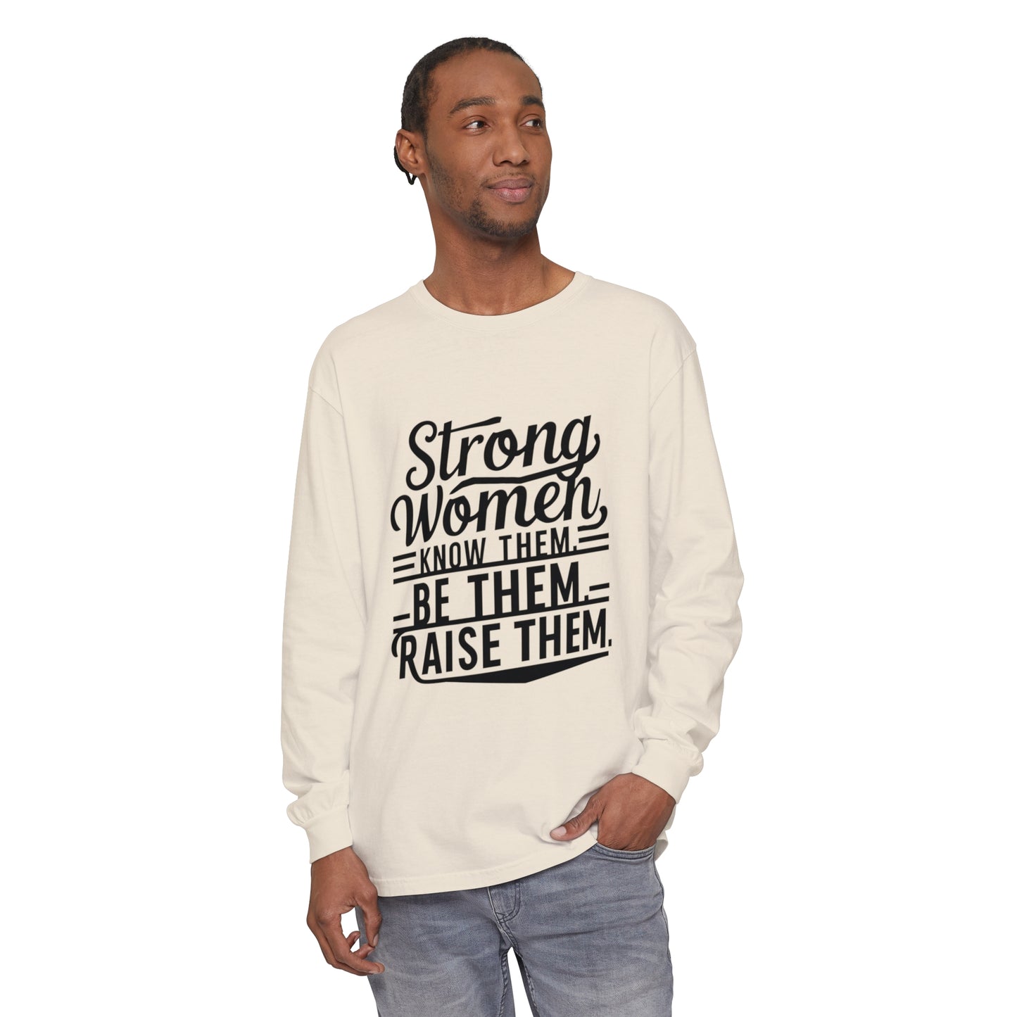 Strong Women Garment-dyed Long Sleeve T-Shirt