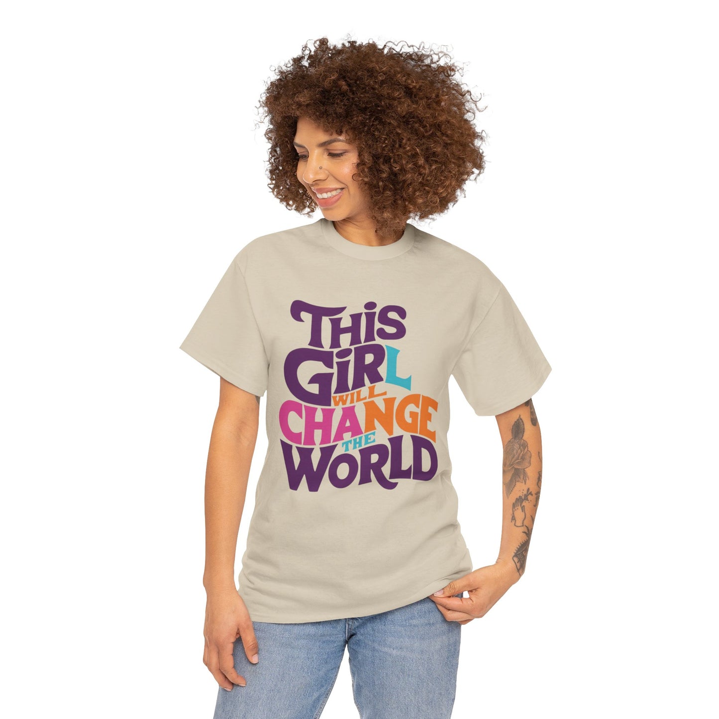 This Girl Printed  T Shirt with Hearts